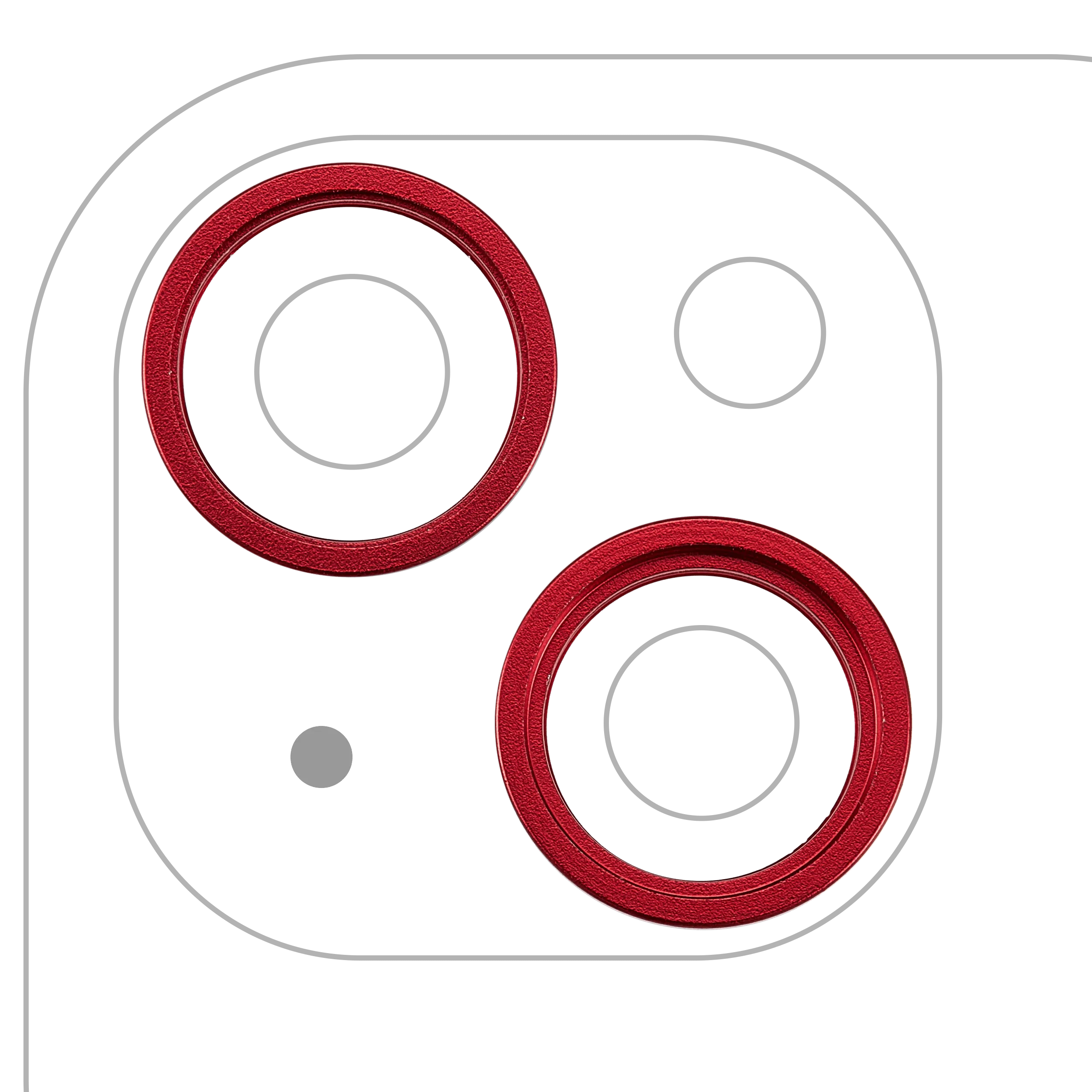 Back Camera Bezel Ring Only For iPhone 14 / 14 Plus (2 Piece Set) (Red) (10 Pack)