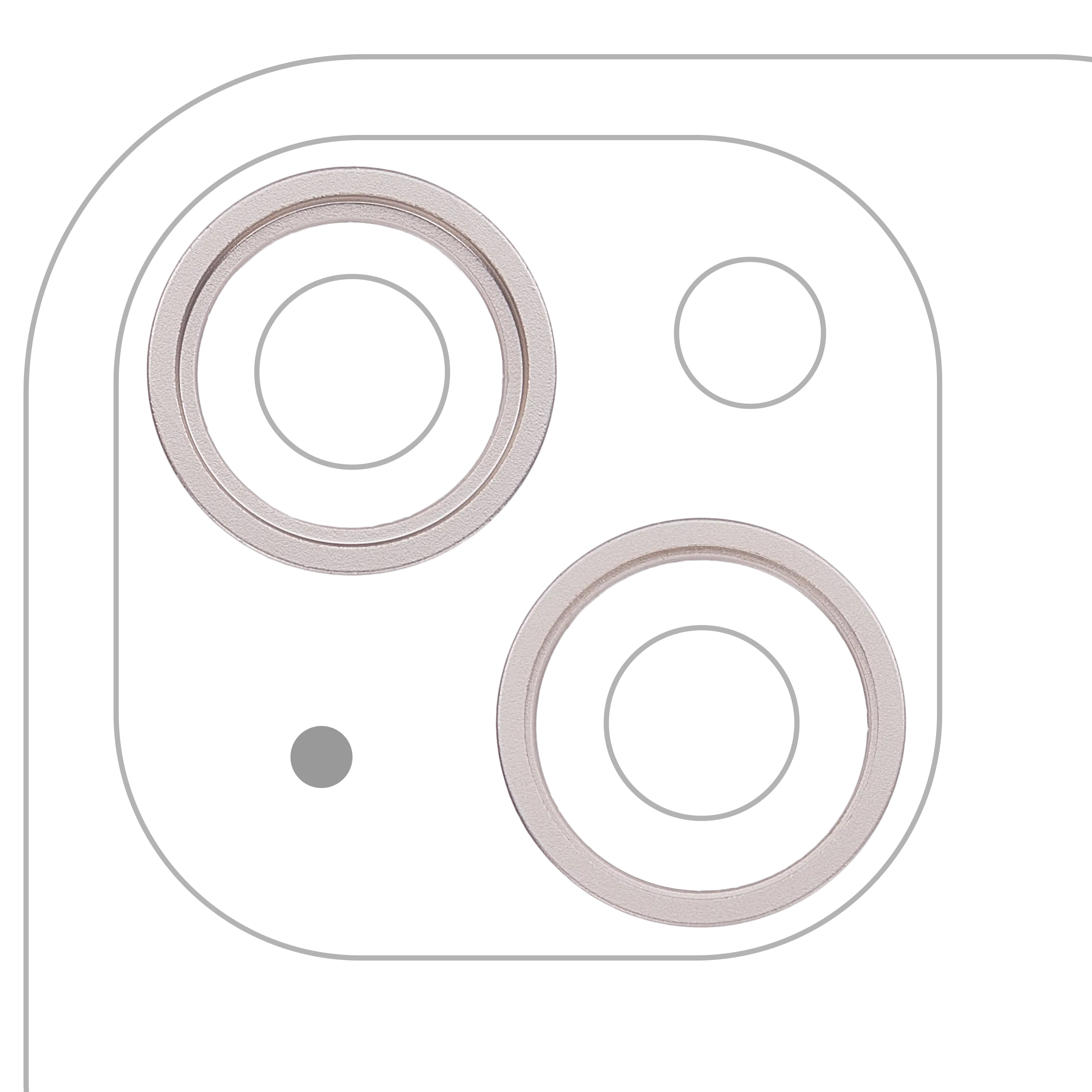 Back Camera Bezel Ring Only For iPhone 14 / 14 Plus (2 Piece Set) (Starlight) (10 Pack)