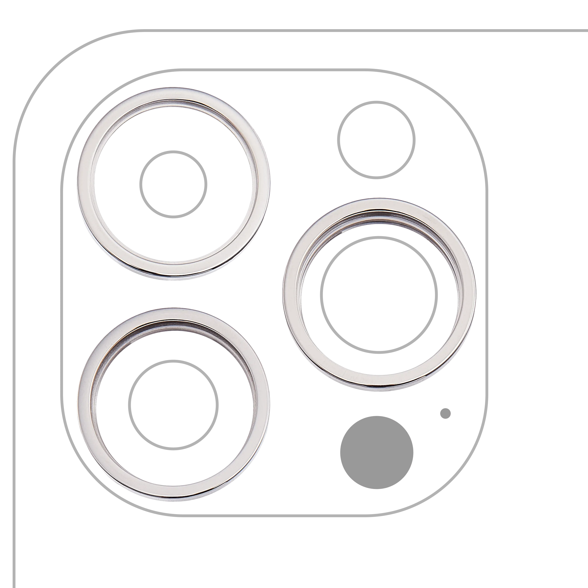 Back Camera Bezel Ring Only For iPhone 14 Pro / 14 Pro Max (3 Piece Set) (Silver) (10 Pack)