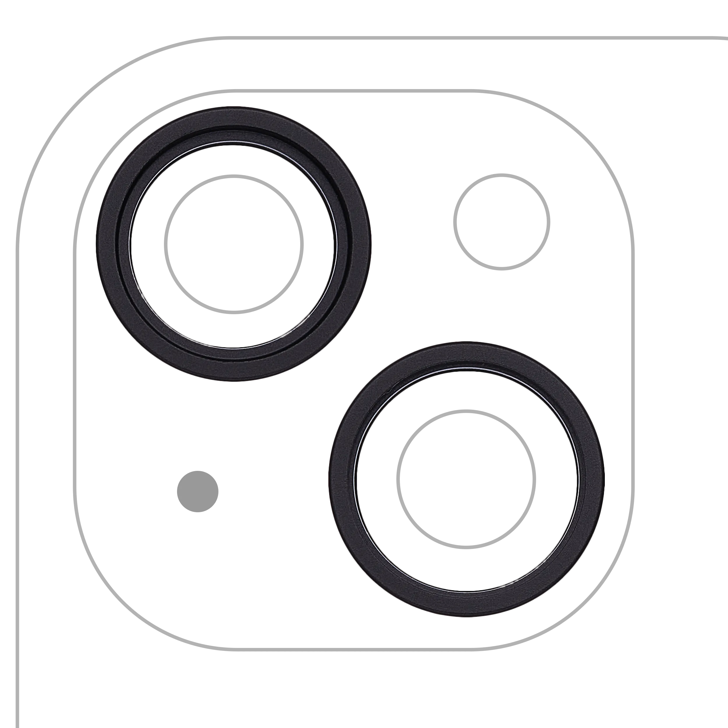 Back Camera Bezel Ring Only For iPhone 15 / 15 Plus (2 Piece Set) (Black) (10 Pack)