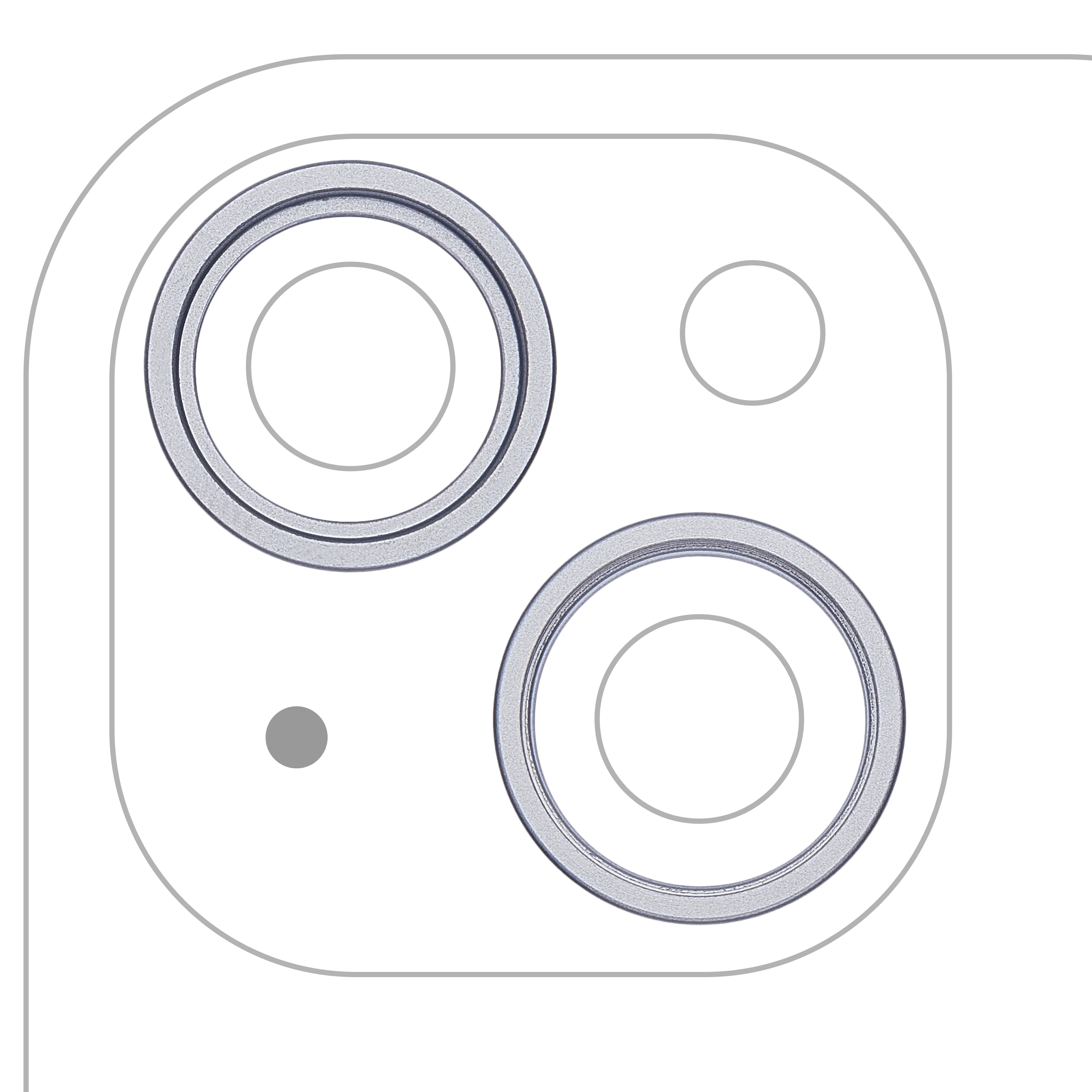 Back Camera Bezel Ring Only For iPhone 15 / 15 Plus (2 Piece Set) (Blue) (10 Pack)