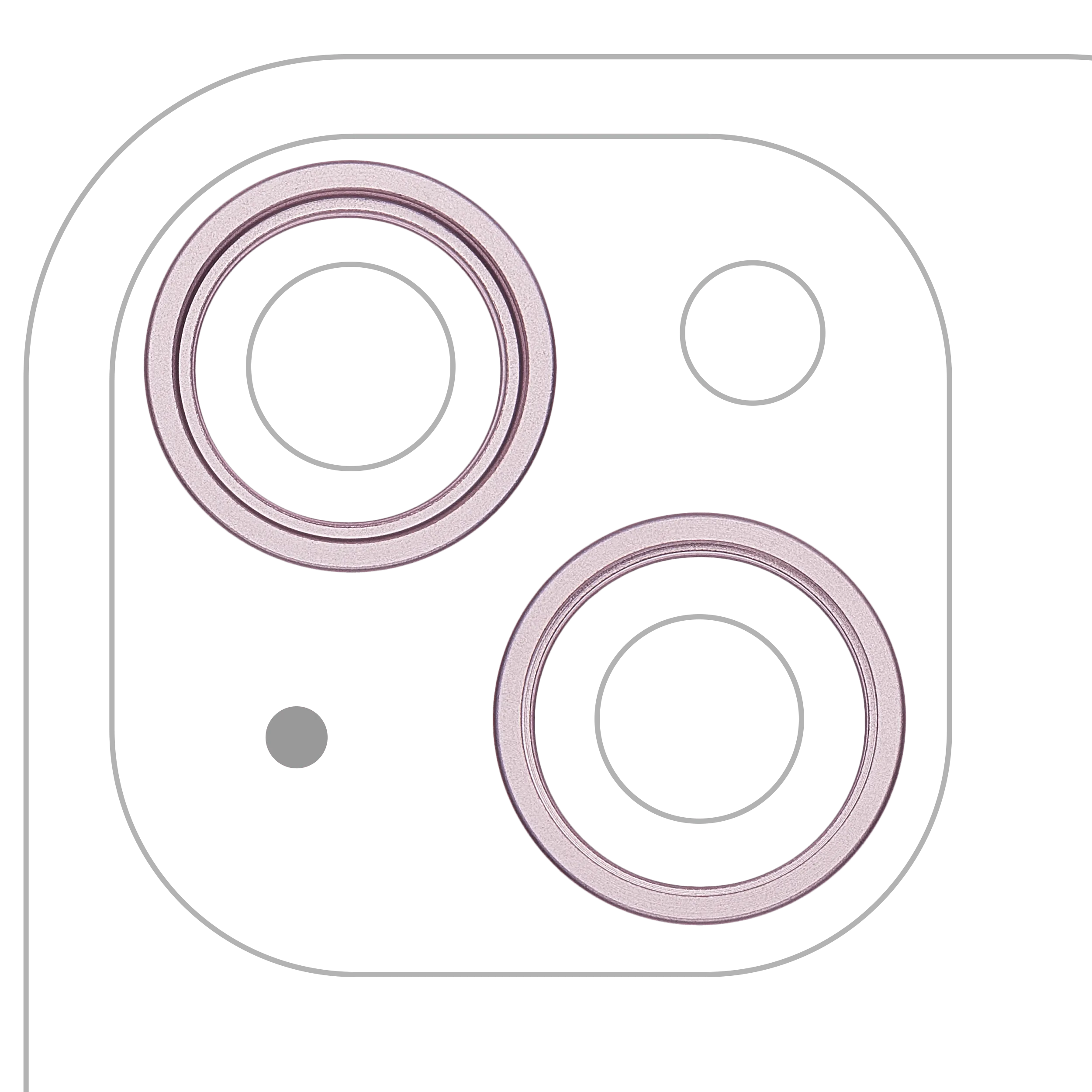Back Camera Bezel Ring Only For iPhone 15 / 15 Plus (2 Piece Set) (Pink) (10 Pack)