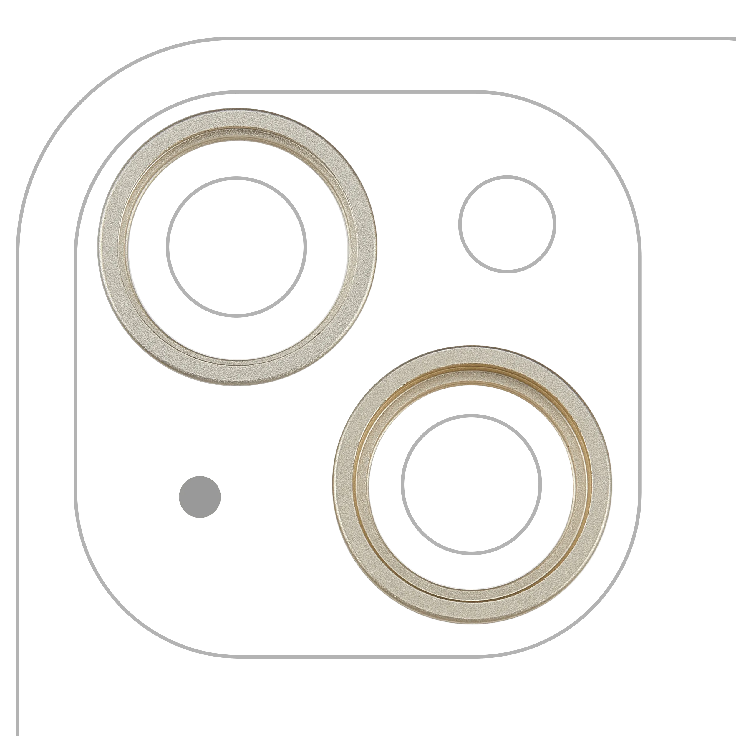Back Camera Bezel Ring Only For iPhone 15 / 15 Plus (2 Piece Set) (Yellow) (10 Pack)