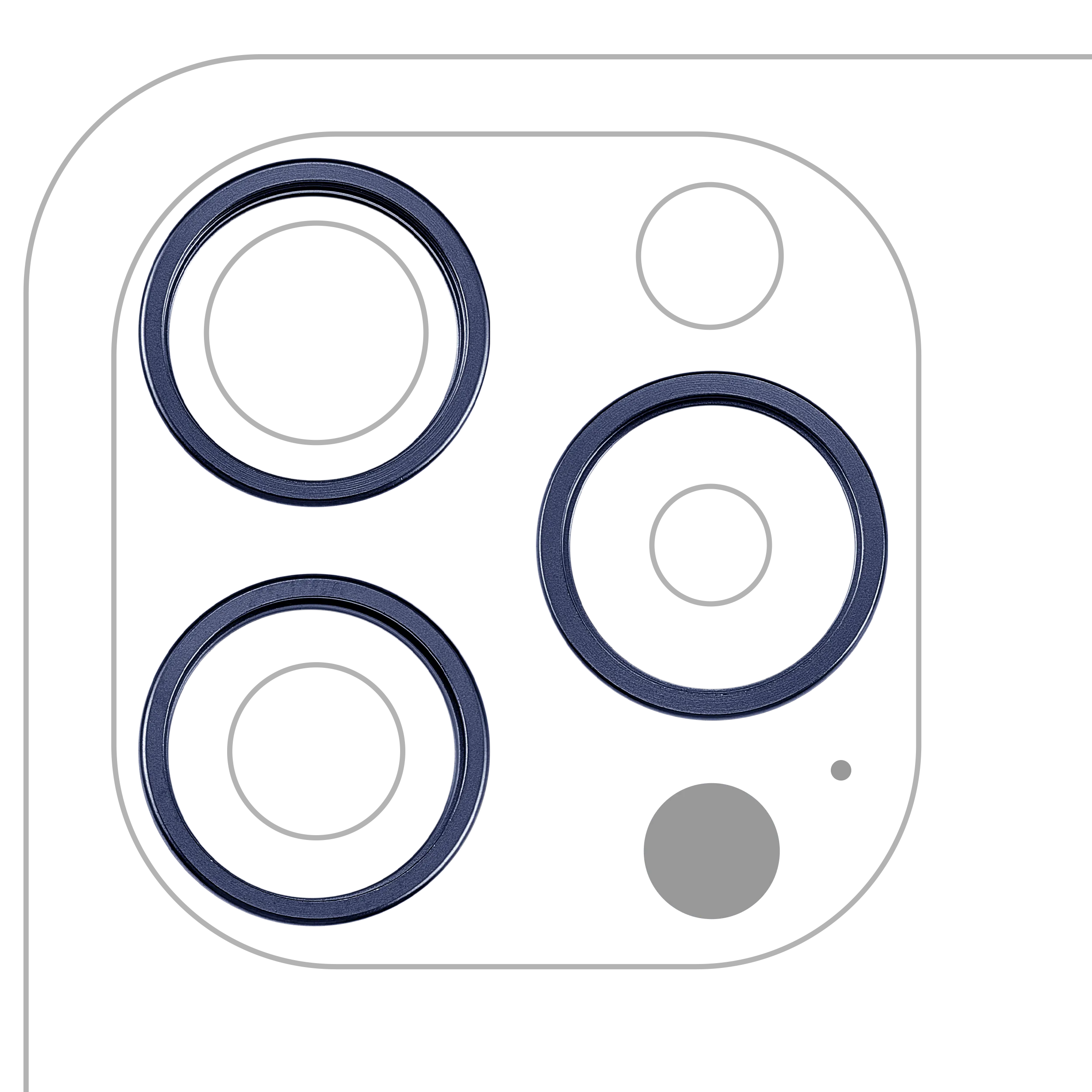 Back Camera Bezel Ring Only For iPhone 15 Pro (3 Piece Set) (Blue Titanium) (10 Pack)