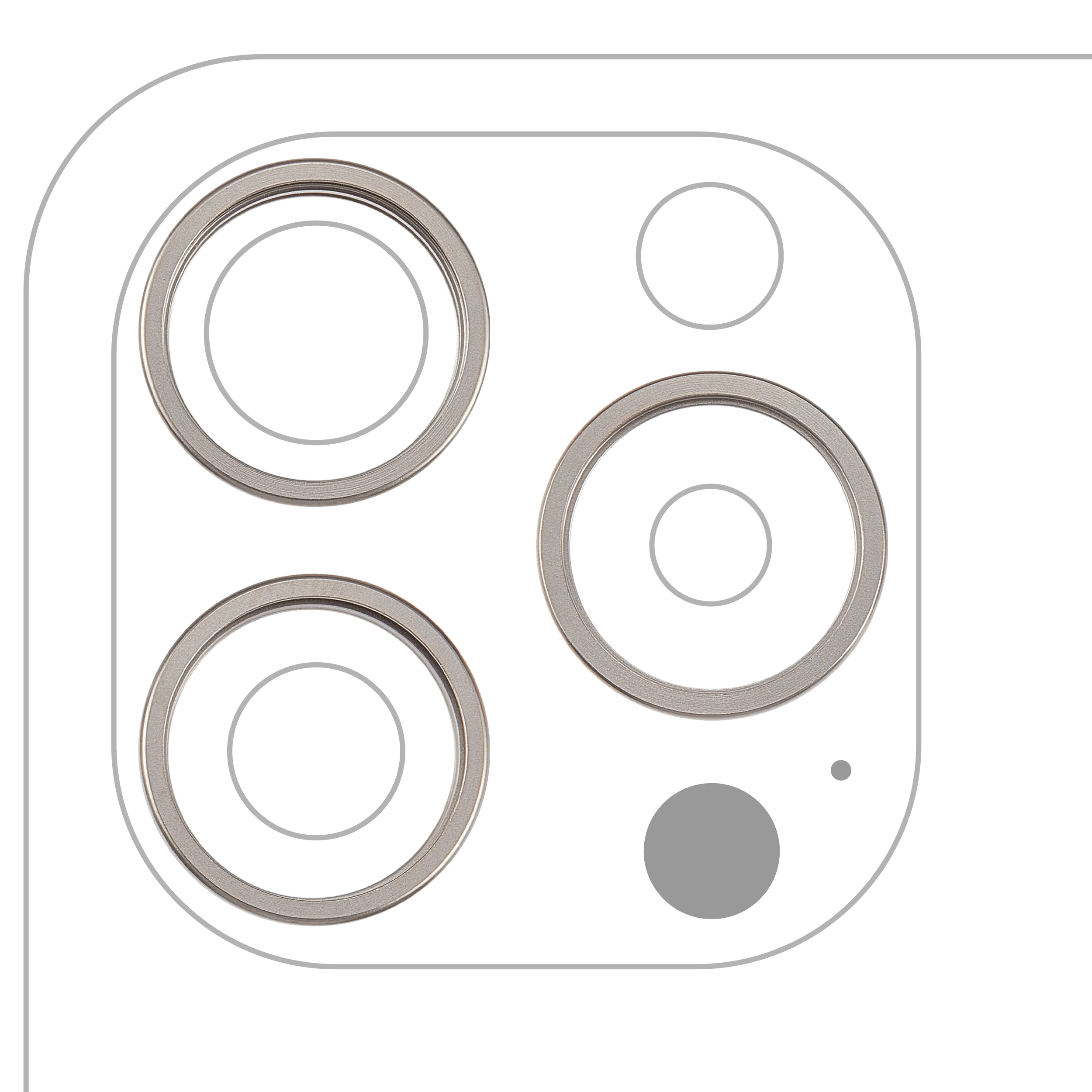 Back Camera Bezel Ring Only For iPhone 15 Pro (3 Piece Set) (Natural Titanium) (10 Pack)