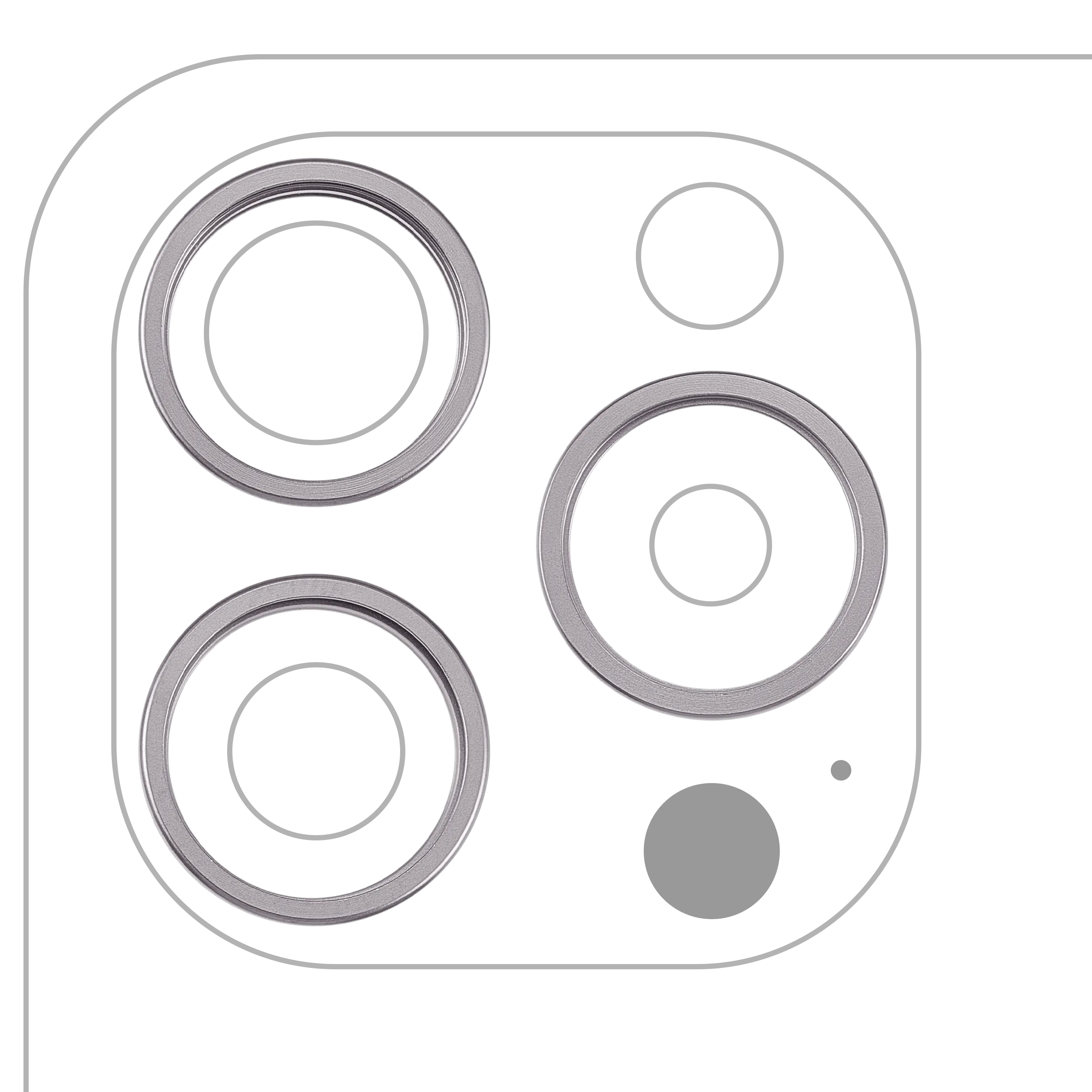 Back Camera Bezel Ring Only For iPhone 15 Pro (3 Piece Set) (White Titanium) (10 Pack)
