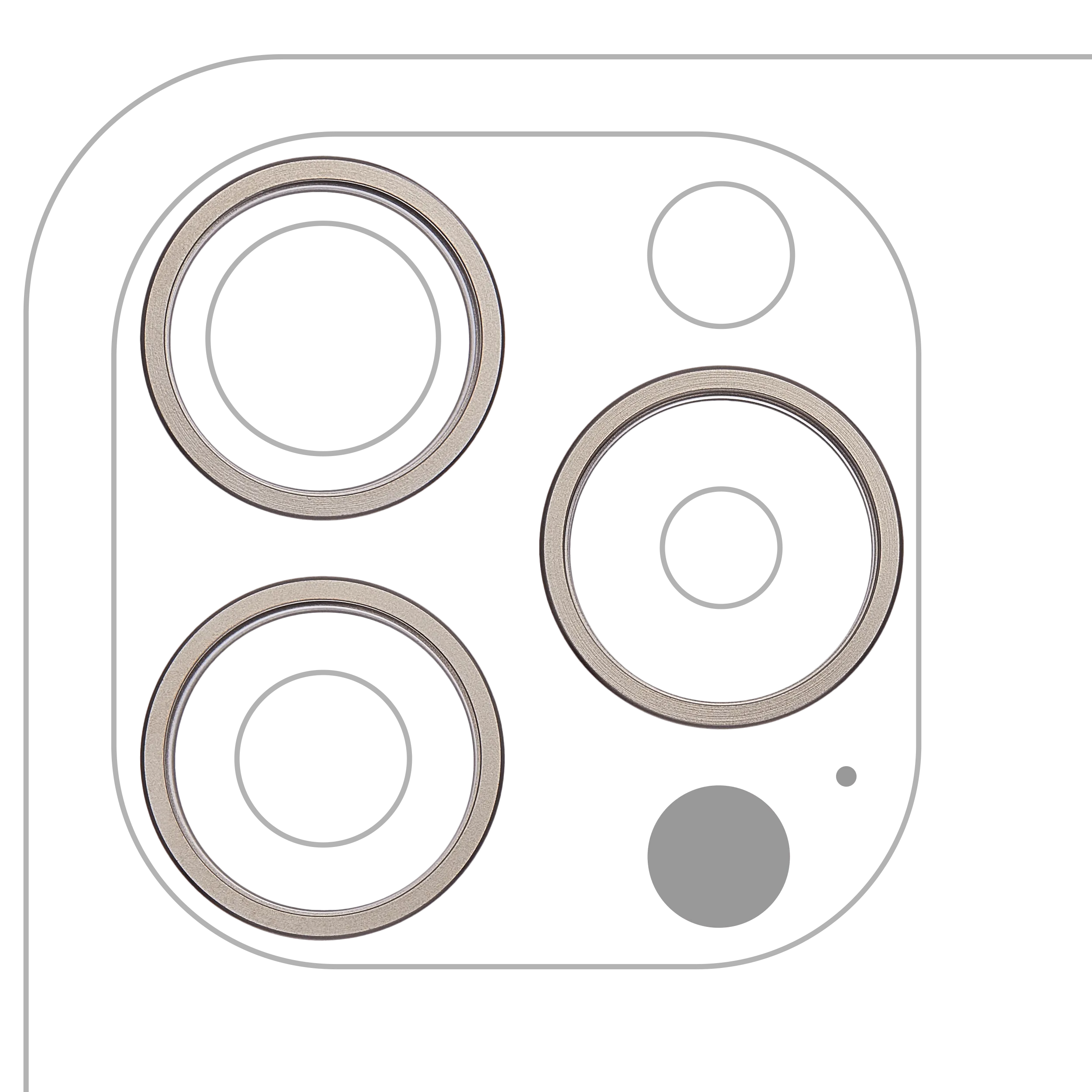Back Camera Bezel Ring Only For iPhone 15 Pro Max (3 Piece Set) (Natural Titanium) (10 Pack)