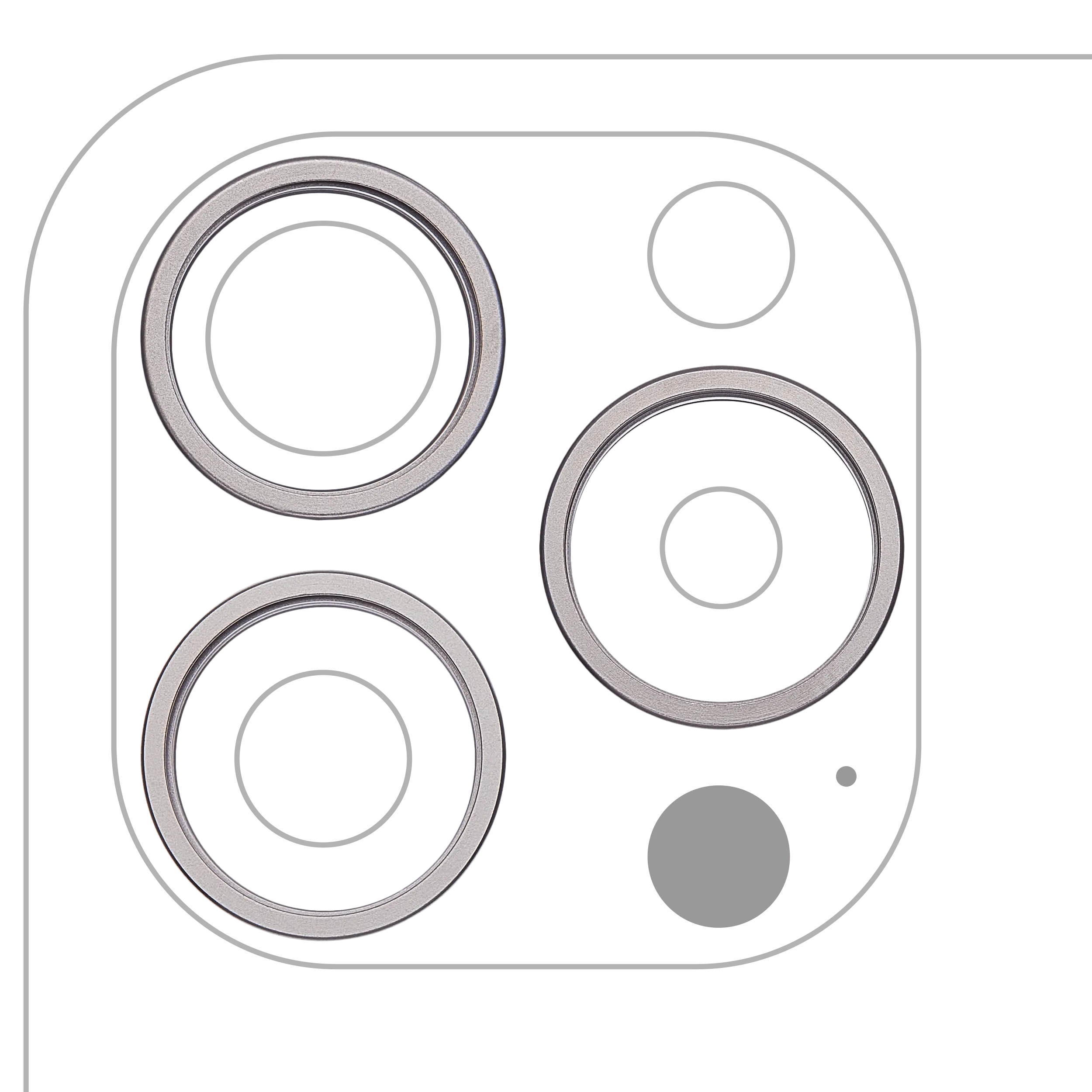 Back Camera Bezel Ring Only For iPhone 15 Pro Max (3 Piece Set) (White Titanium) (10 Pack)