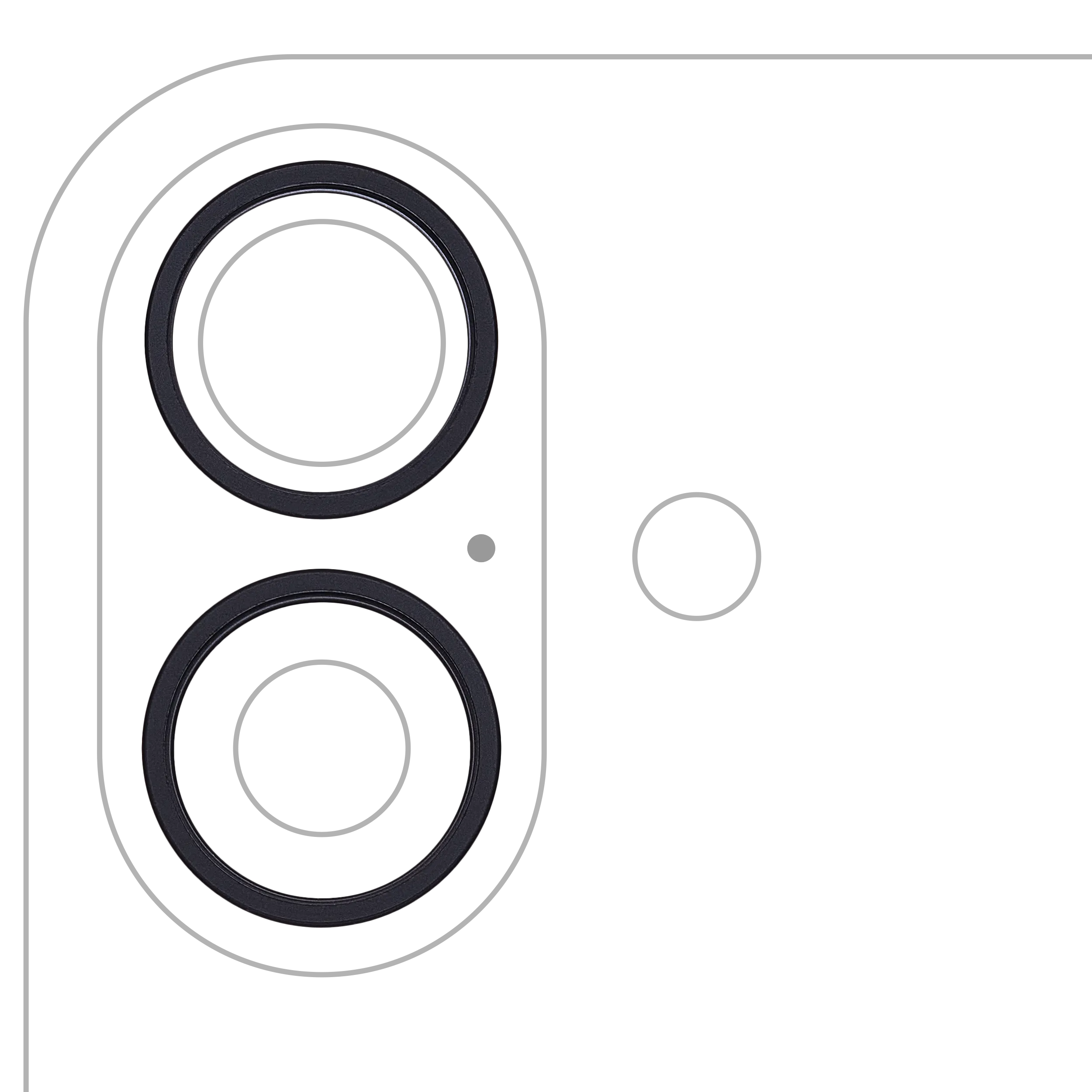 Back Camera Bezel Ring Only For iPhone 16 / 16 Plus (2 Piece Set) (Black) (10 Pack)