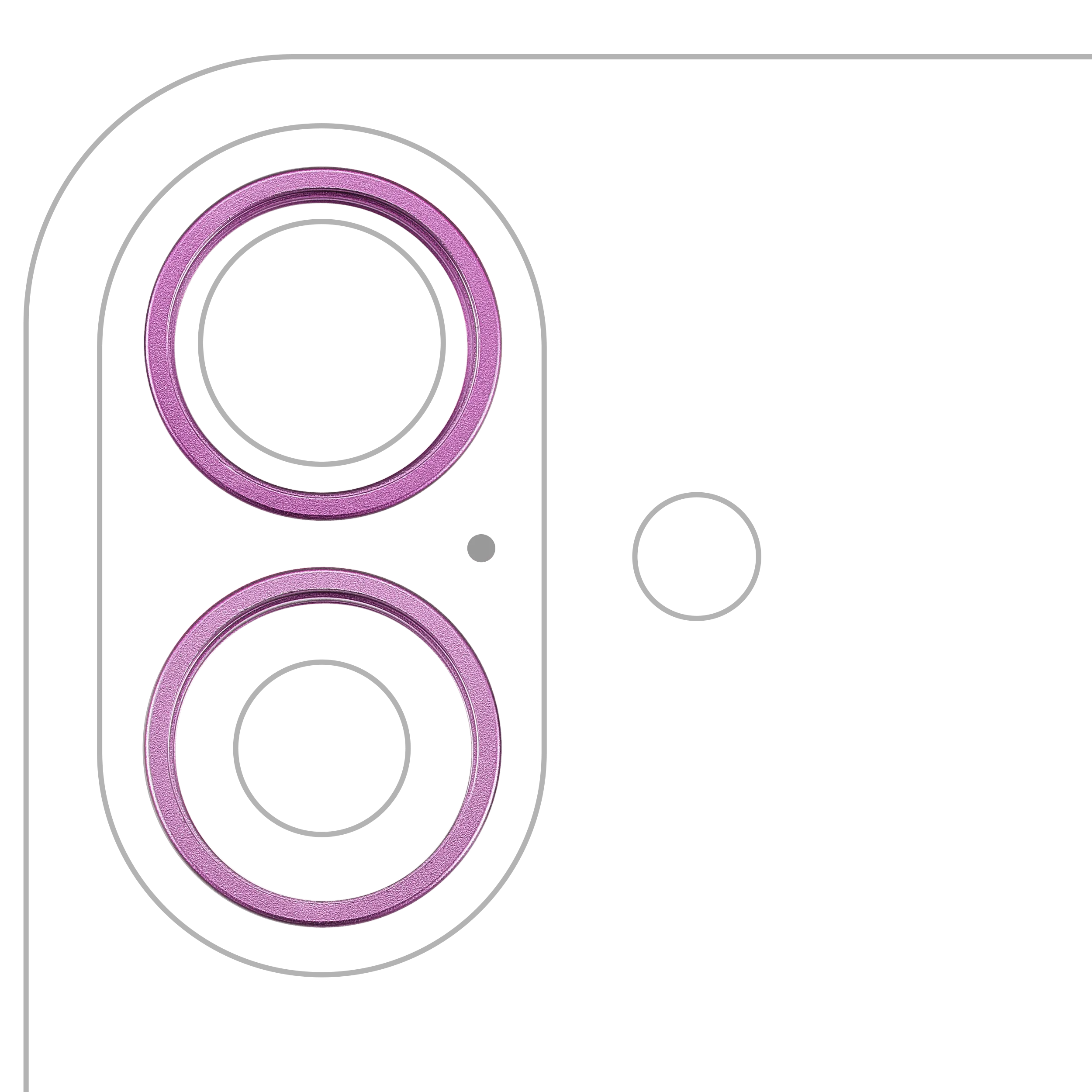 Back Camera Bezel Ring Only For iPhone 16 / 16 Plus (2 Piece Set) (Pink) (10 Pack)