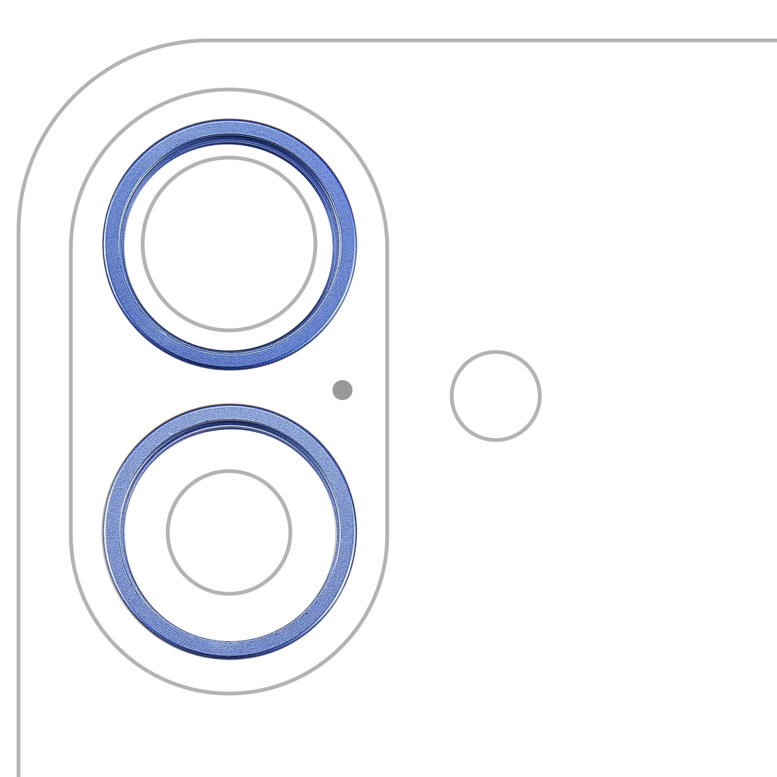Back Camera Bezel Ring Only For iPhone 16 / 16 Plus (2 Piece Set) (Ultramarine) (10 Pack)