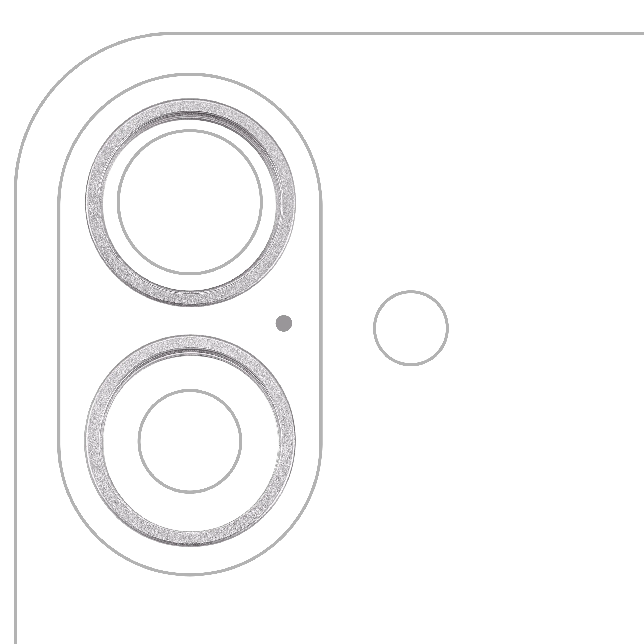 Back Camera Bezel Ring Only For iPhone 16 / 16 Plus (2 Piece Set) (White) (10 Pack)