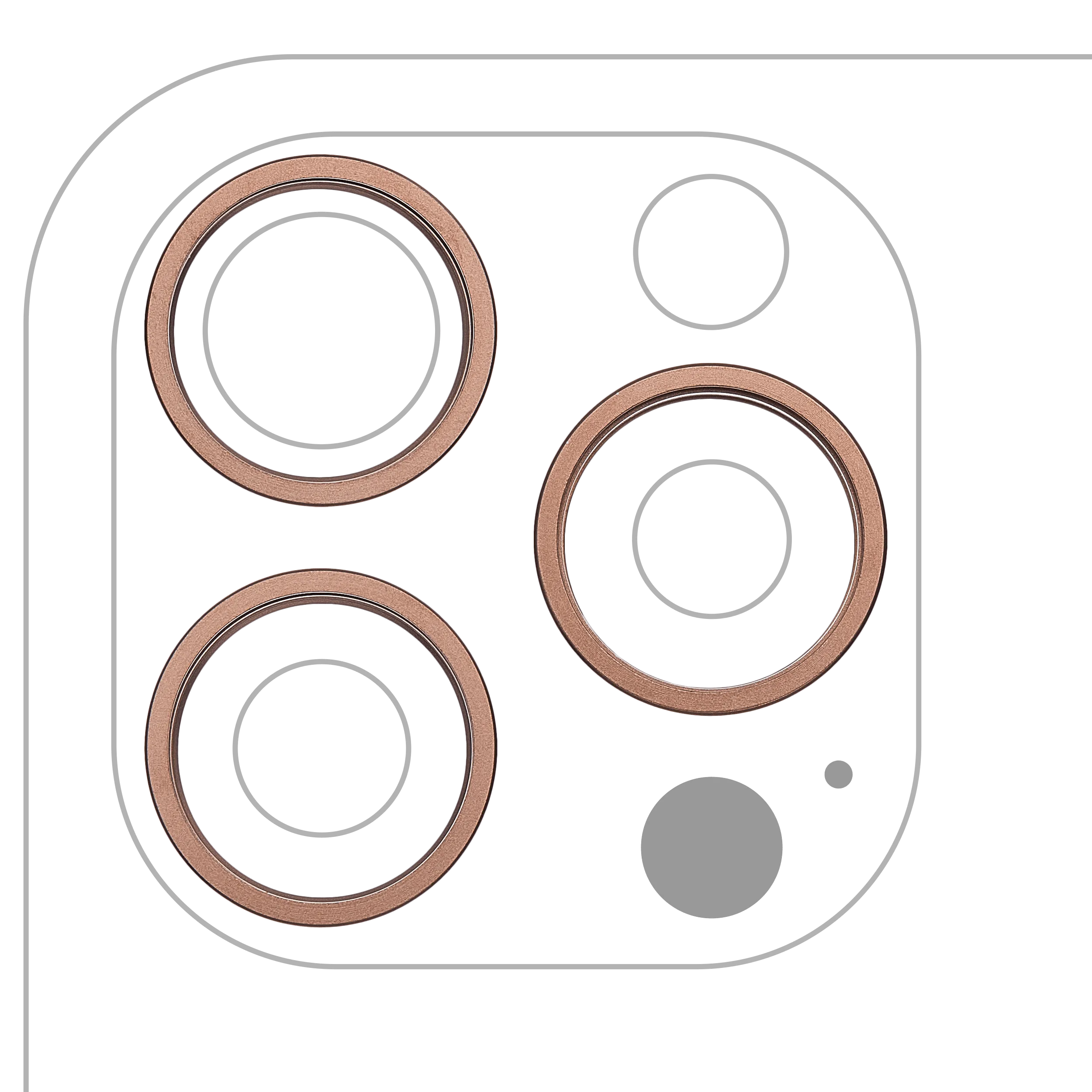 Back Camera Bezel Ring Only For iPhone 16 Pro / 16 Pro Max (3 Piece Set) (Desert Titanium) (10 Pack)