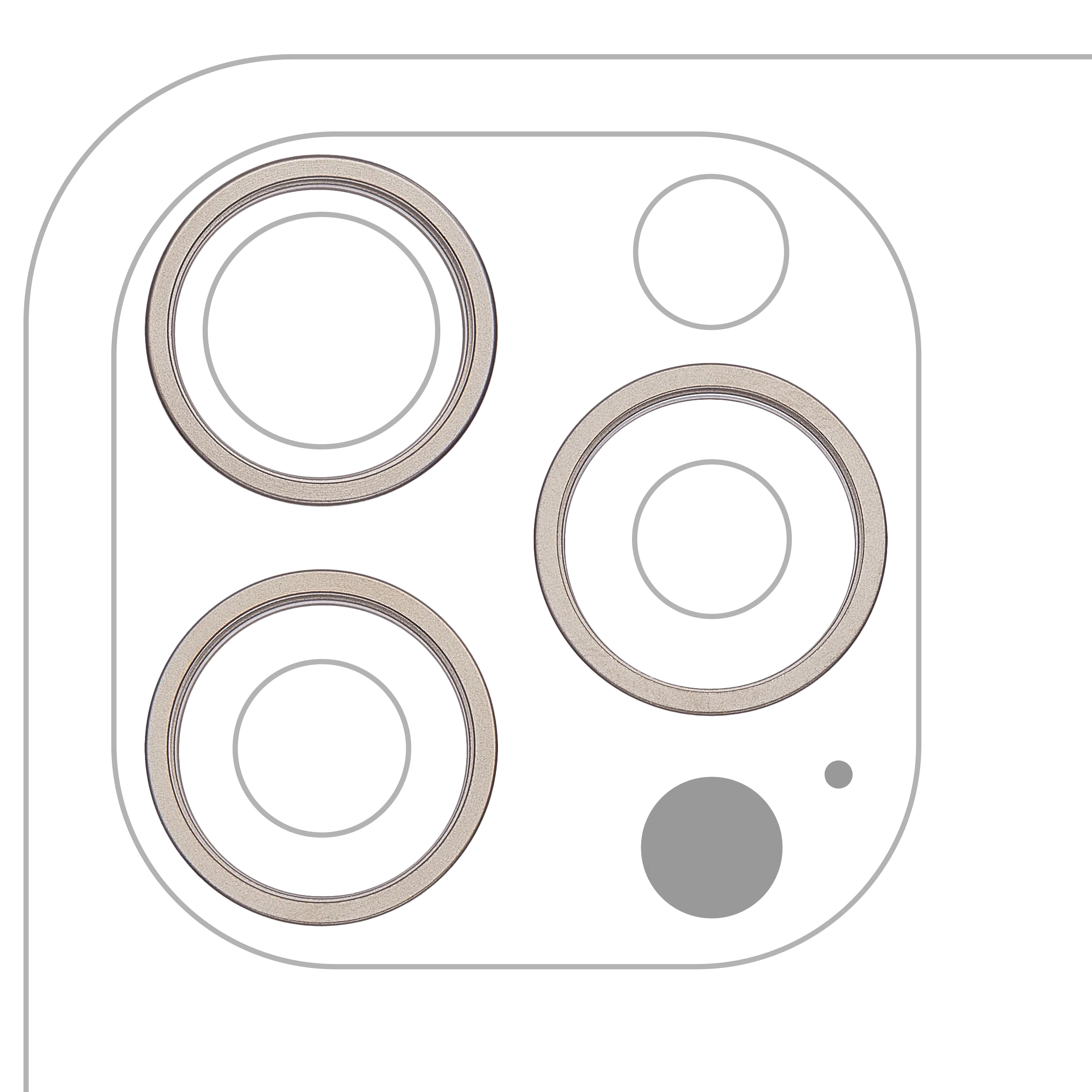 Back Camera Bezel Ring Only For iPhone 16 Pro / 16 Pro Max (3 Piece Set) (Natural Titanium) (10 Pack)