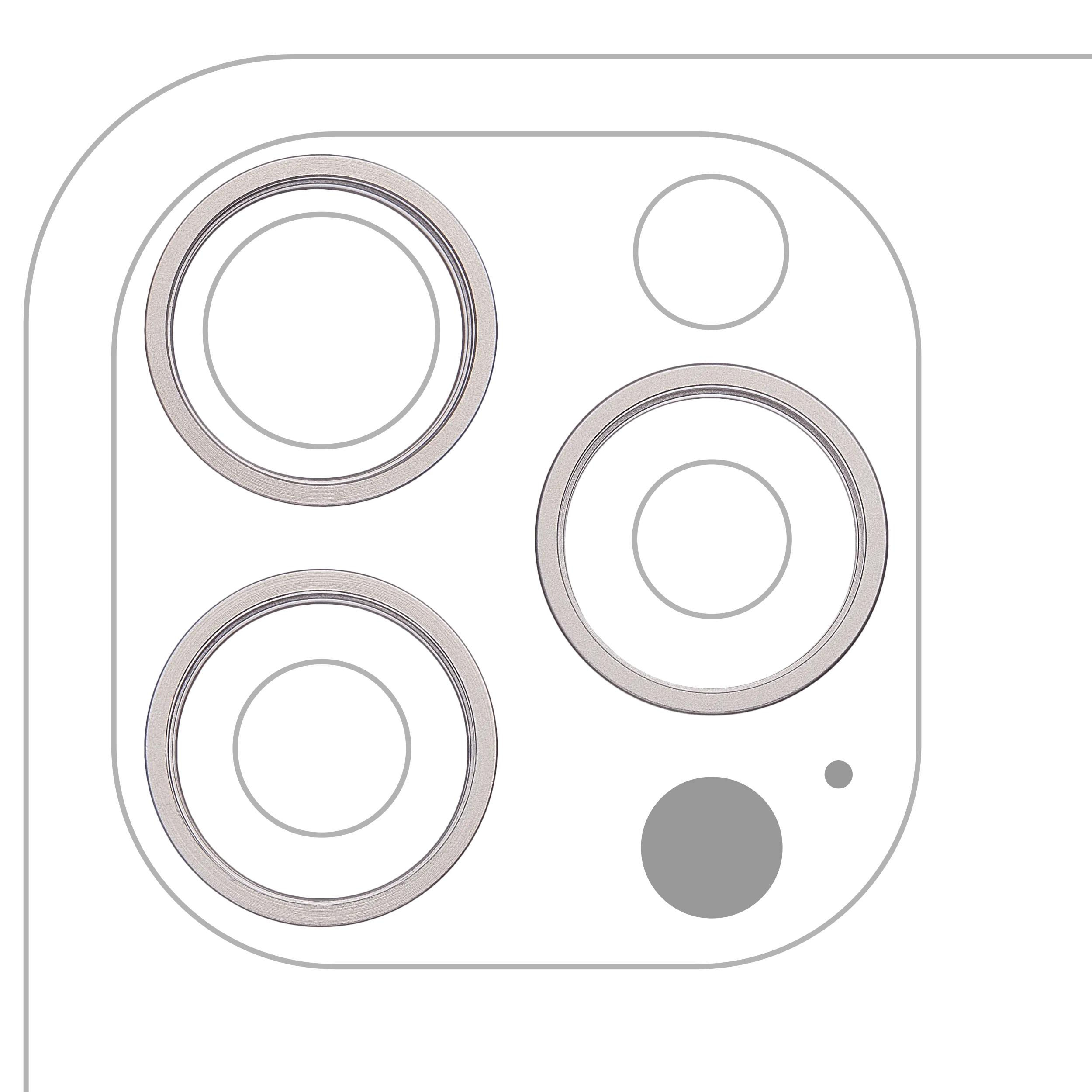 Back Camera Bezel Ring Only For iPhone 16 Pro / 16 Pro Max (3 Piece Set) (White Titanium) (10 Pack)