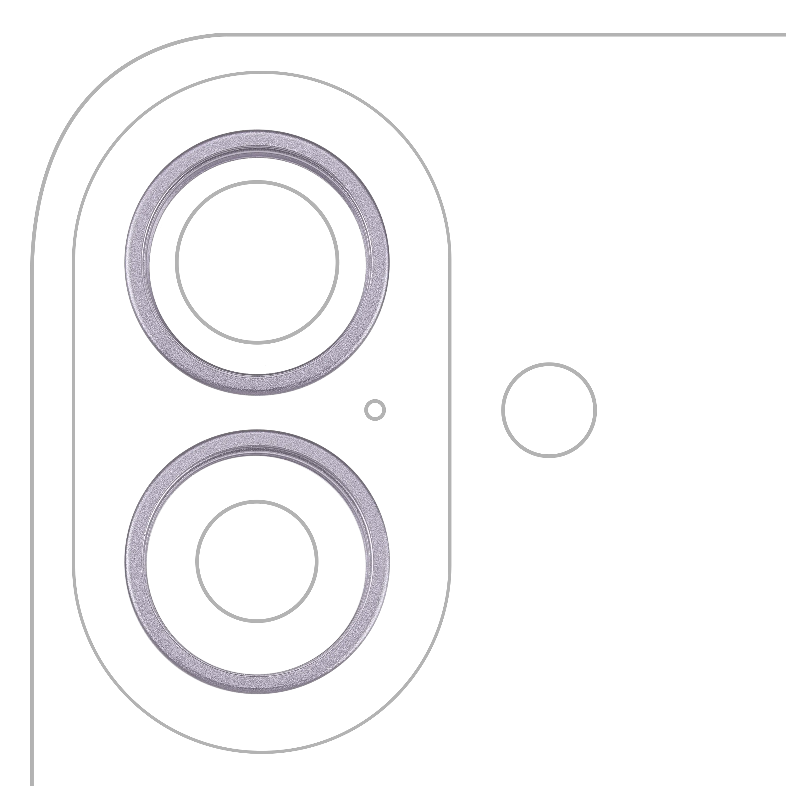 Back Camera Bezel Ring Only For iPhone 17 (2 Piece Set) (Lavender) (10 Pack)