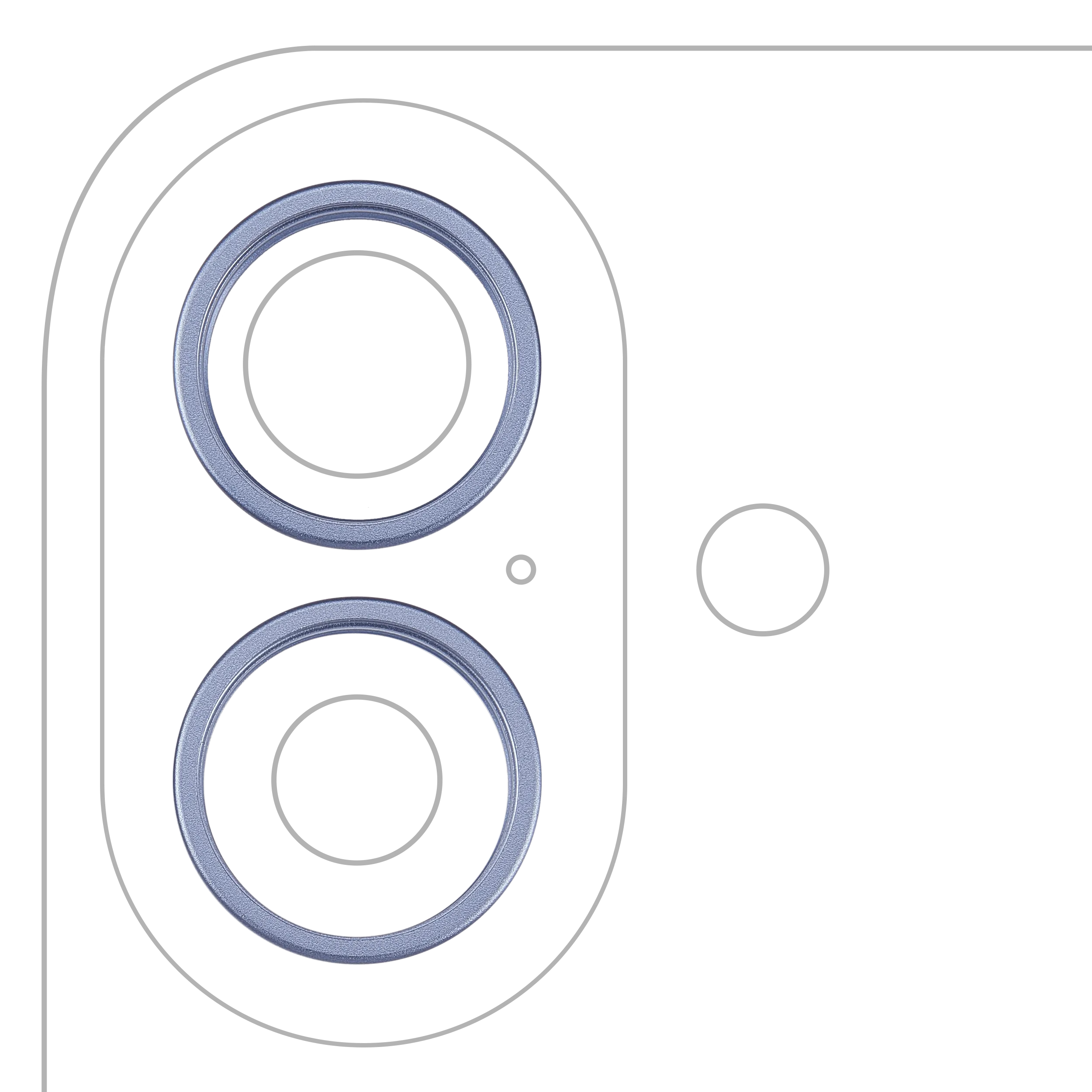 Back Camera Bezel Ring Only For iPhone 17 (2 Piece Set) (Mist Blue) (10 Pack)