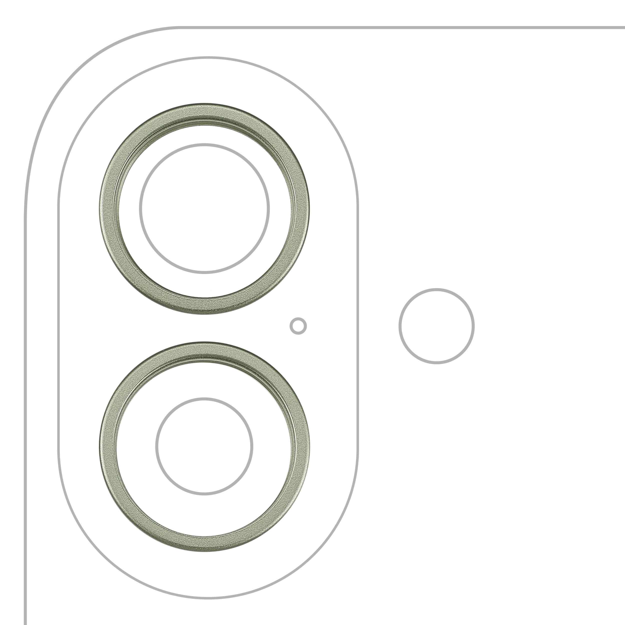 Back Camera Bezel Ring Only For iPhone 17 (2 Piece Set) (Sage) (10 Pack)