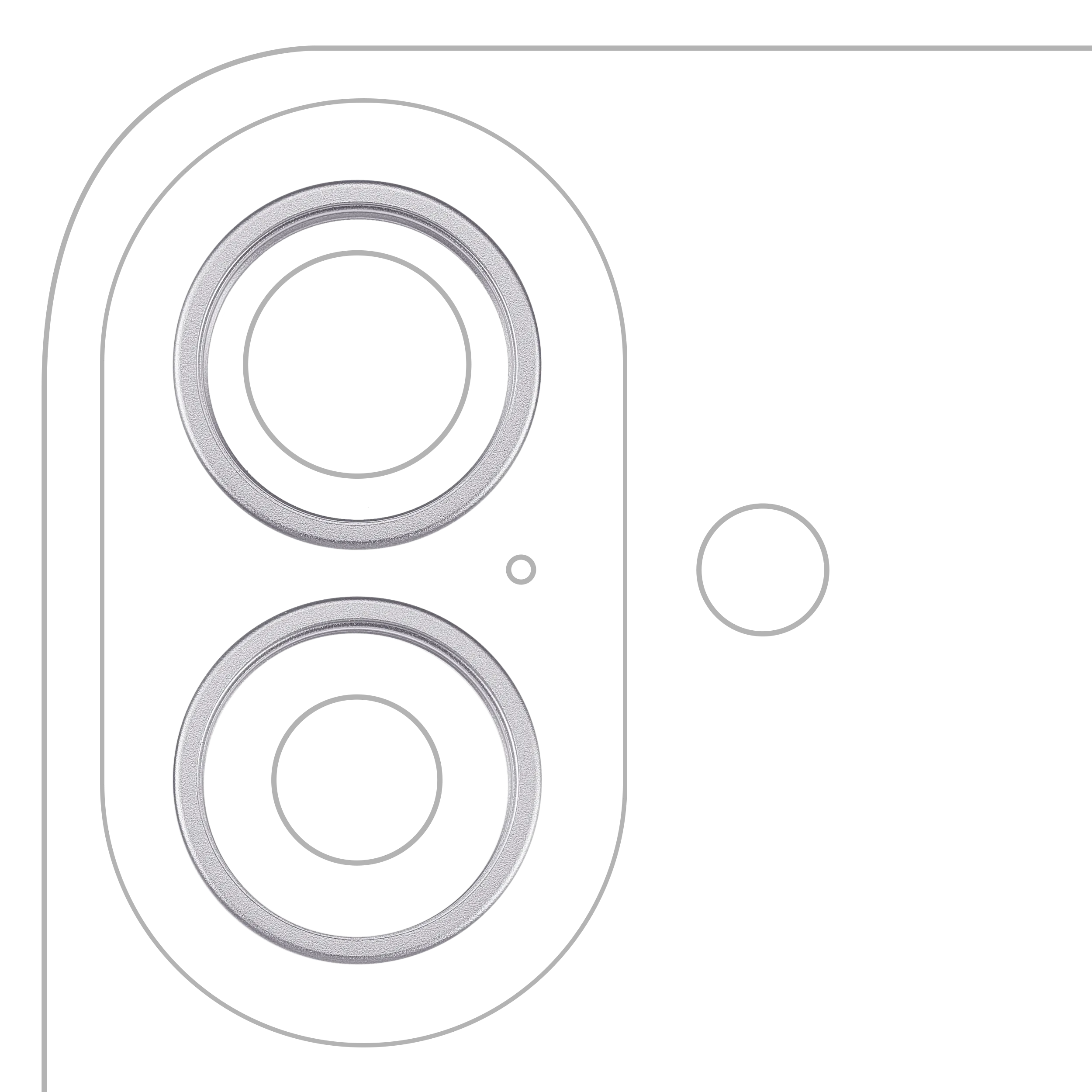 Back Camera Bezel Ring Only For iPhone 17 (2 Piece Set) (White) (10 Pack)