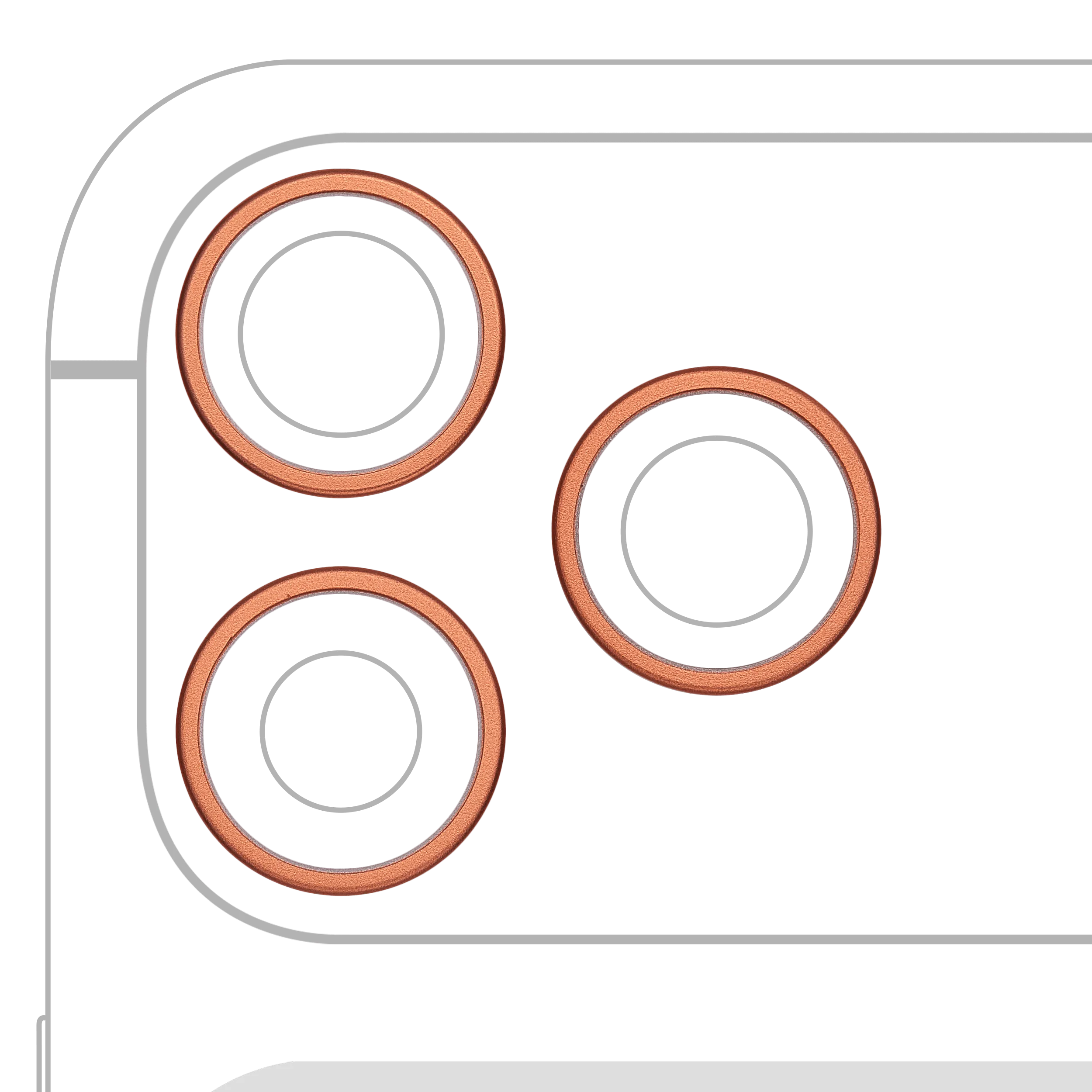Back Camera Bezel Ring Only For iPhone 17 Pro / 17 Pro Max (3 Piece Set) (Cosmic Orange) (10 Pack)