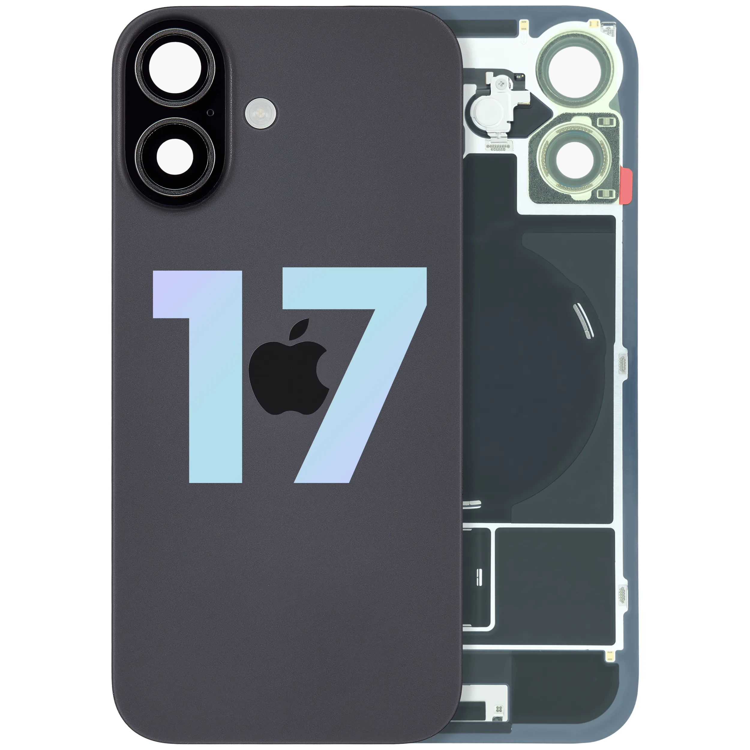 Back Glass w/ MagSafe Magnet & NFC For iPhone 17  (Service Pack) (Black)