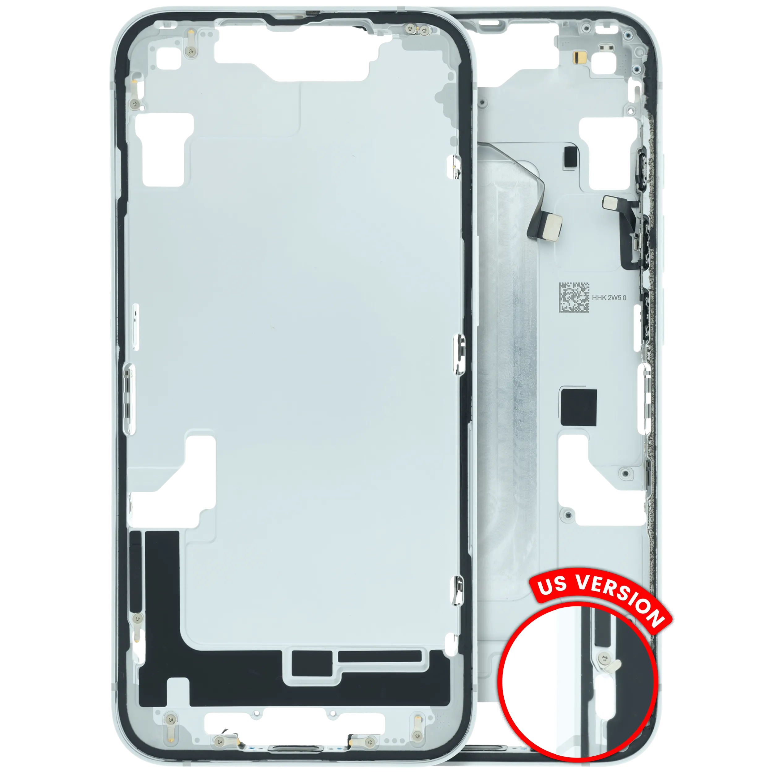Mid-Frame Housing With Small Parts For iPhone 16e / 17e (US Version) (Used OEM Pull: Grade B) (White)