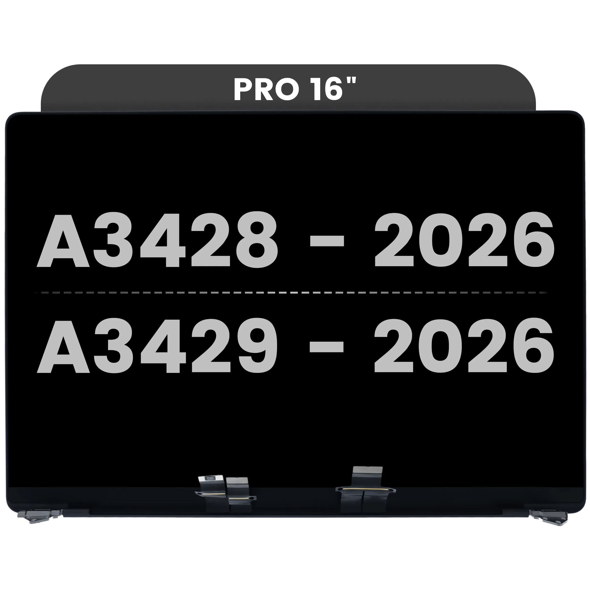Complete LCD Display Assembly For MacBook Pro 16" A3428 / A3429 (2026) (Used OEM Pull: Grade A) (Space Black)
