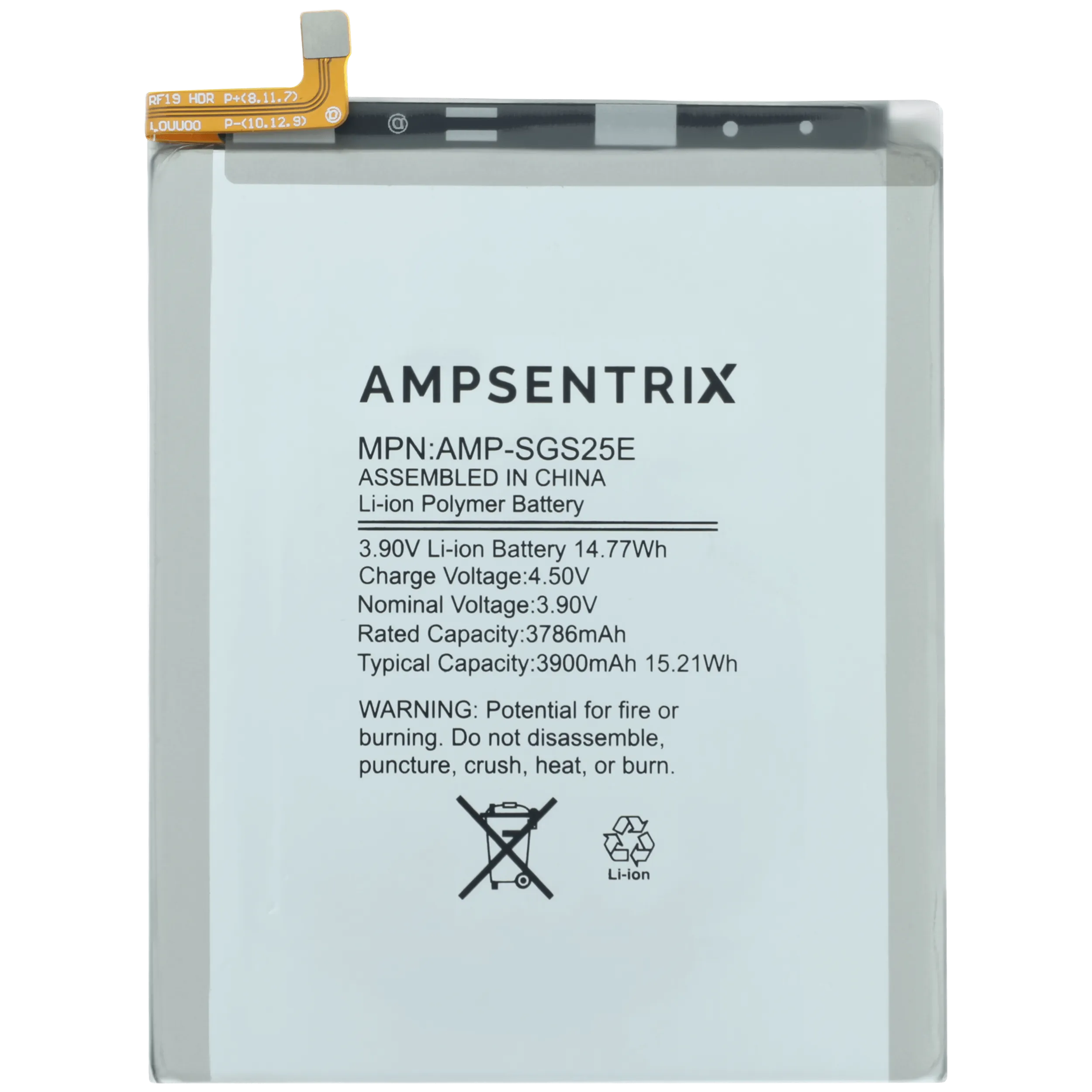 Replacement Battery For Samsung Galaxy S25 Edge (AmpSentrix Pro)