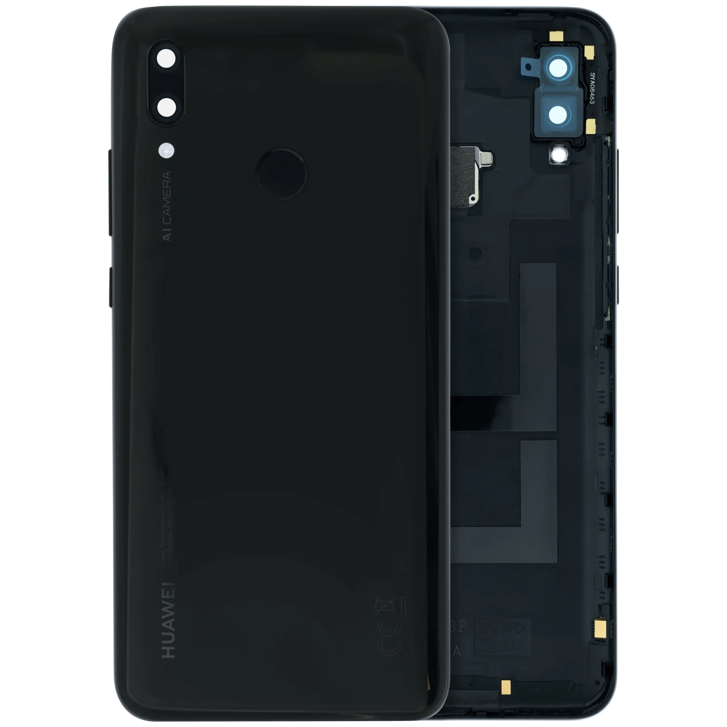 Back Cover Glass Compatible For Huawei P Smart (2019) (Genuine) (Black)