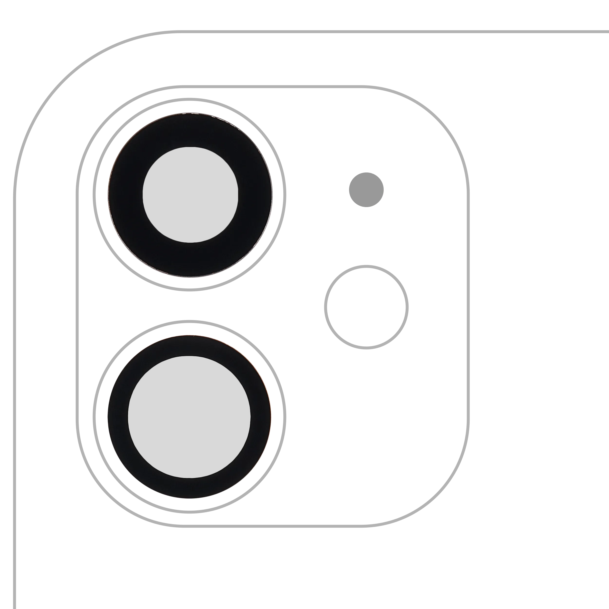 Back Camera Lens (Glass Only) With Adhesive For iPhone 11 (2 Piece Set) (Premium) (Real Sapphire)
