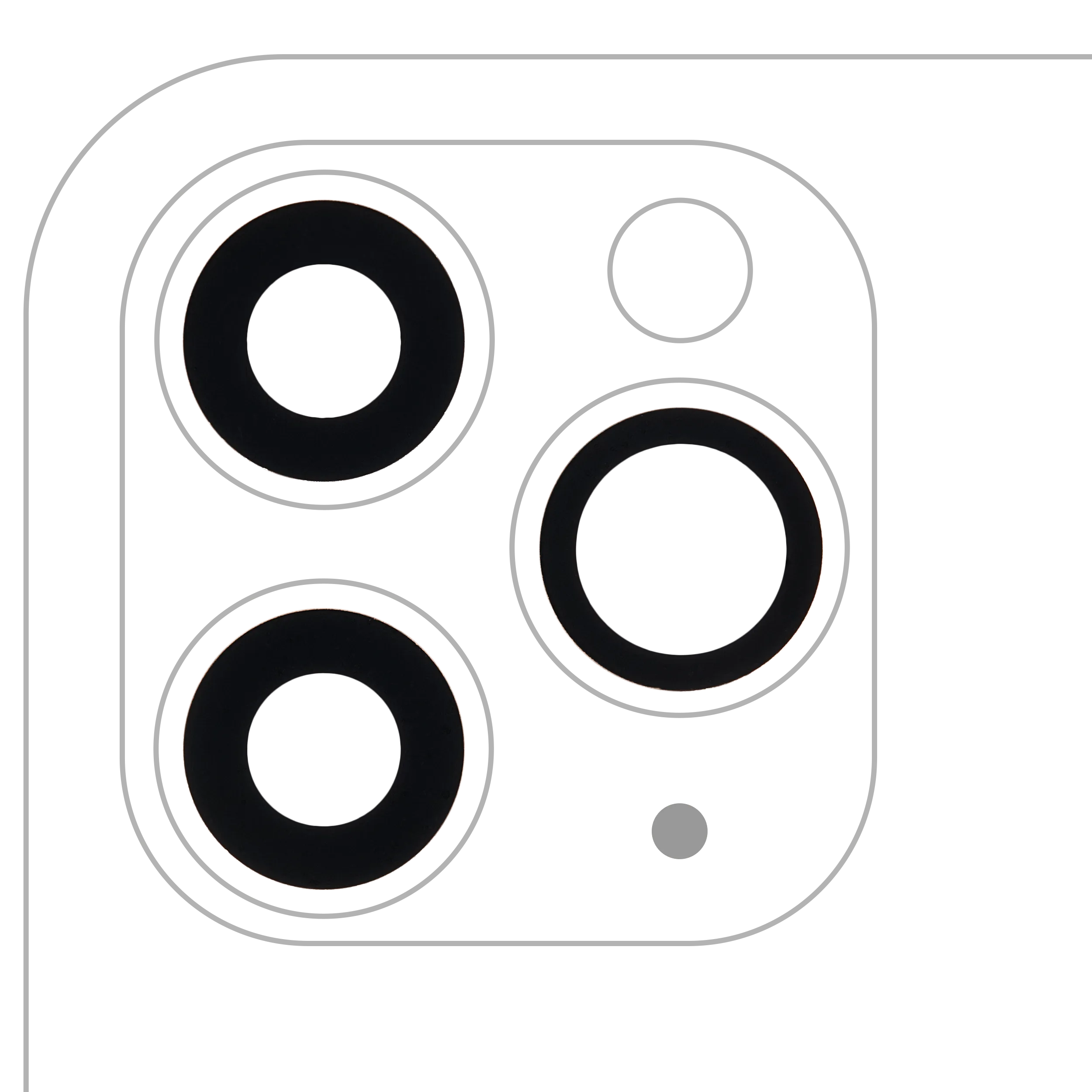 Back Camera Lens (Glass Only) With Adhesive For iPhone 11 Pro / Pro Max (3 Piece Set) (Premium) (Real Sapphire)
