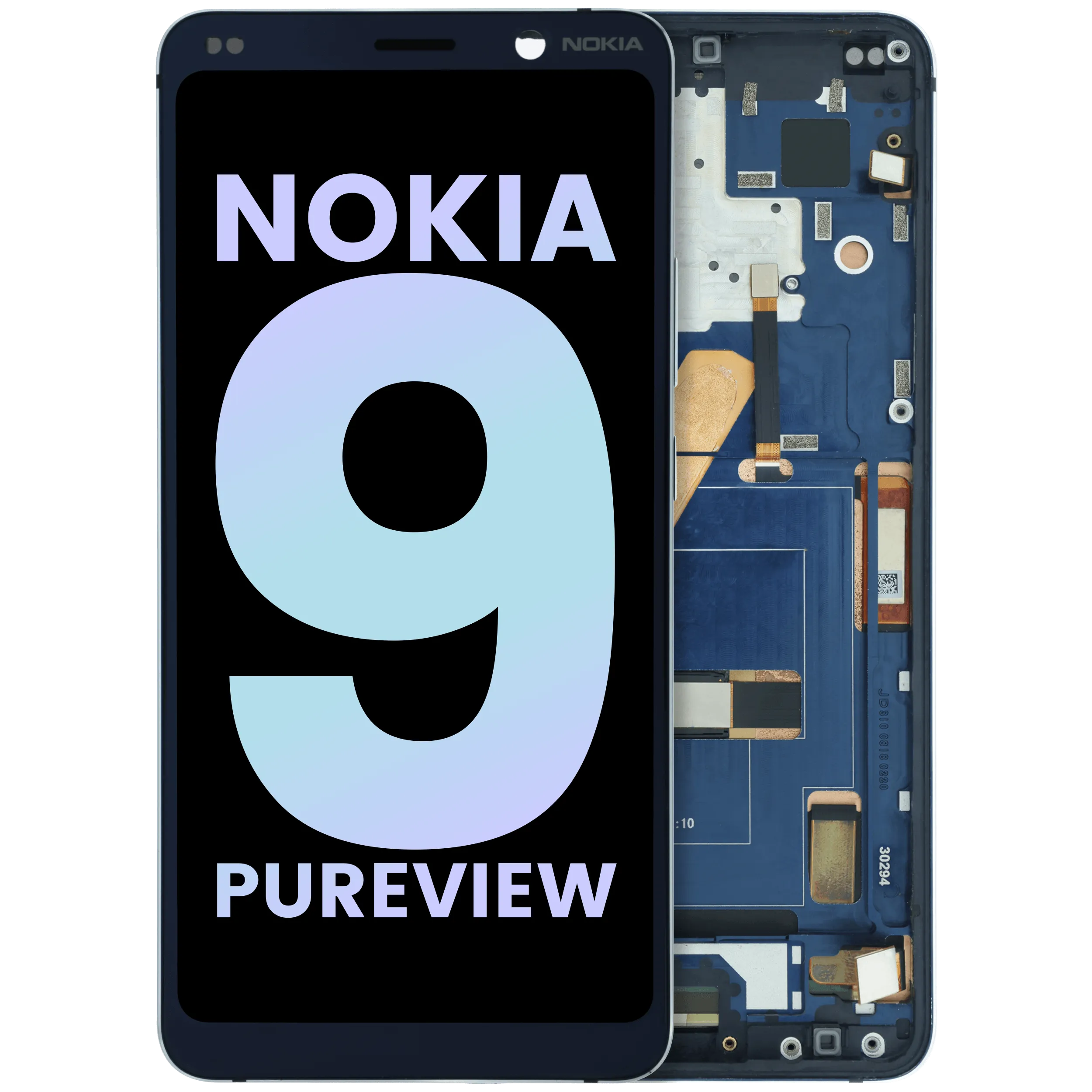 LCD Assembly With Frame For Nokia 9 Pureview (2019) (Genuine OEM) (Blue)
