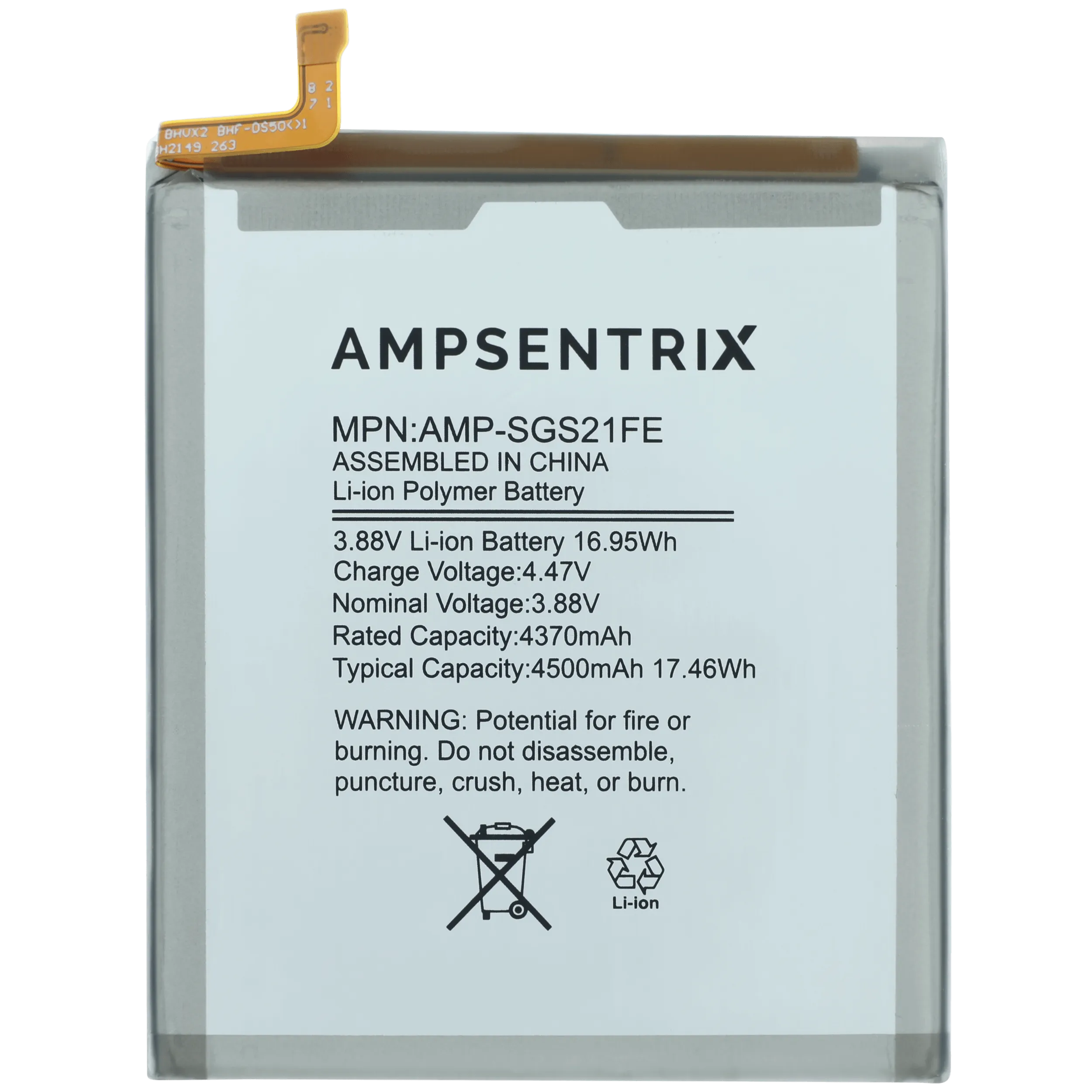 Replacement Battery For Samsung Galaxy S21 FE (AmpSentrix Pro)
