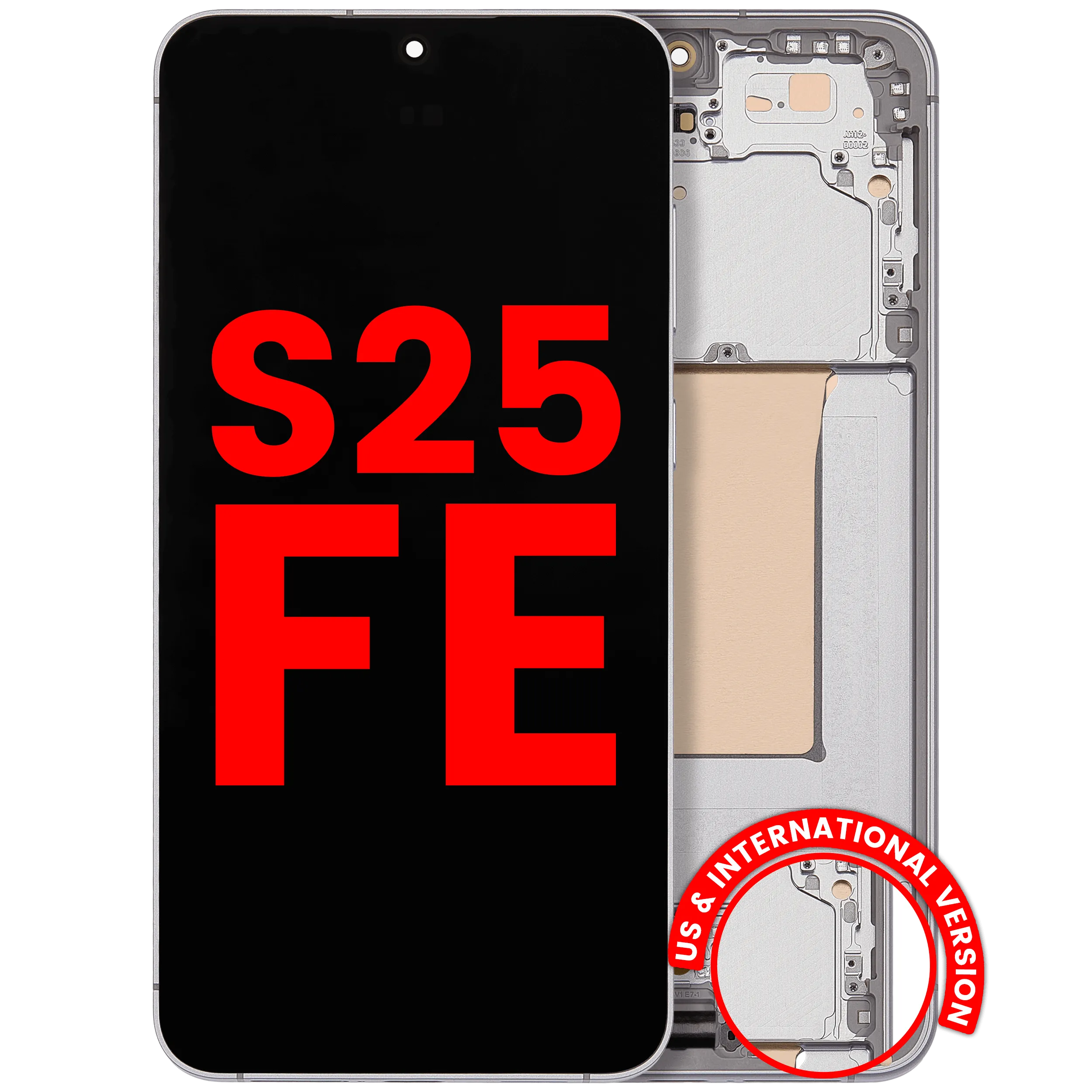 OLED Assembly With Frame For Samsung Galaxy S25 FE 5G (US & International Version) (Aftermarket Plus) (White)