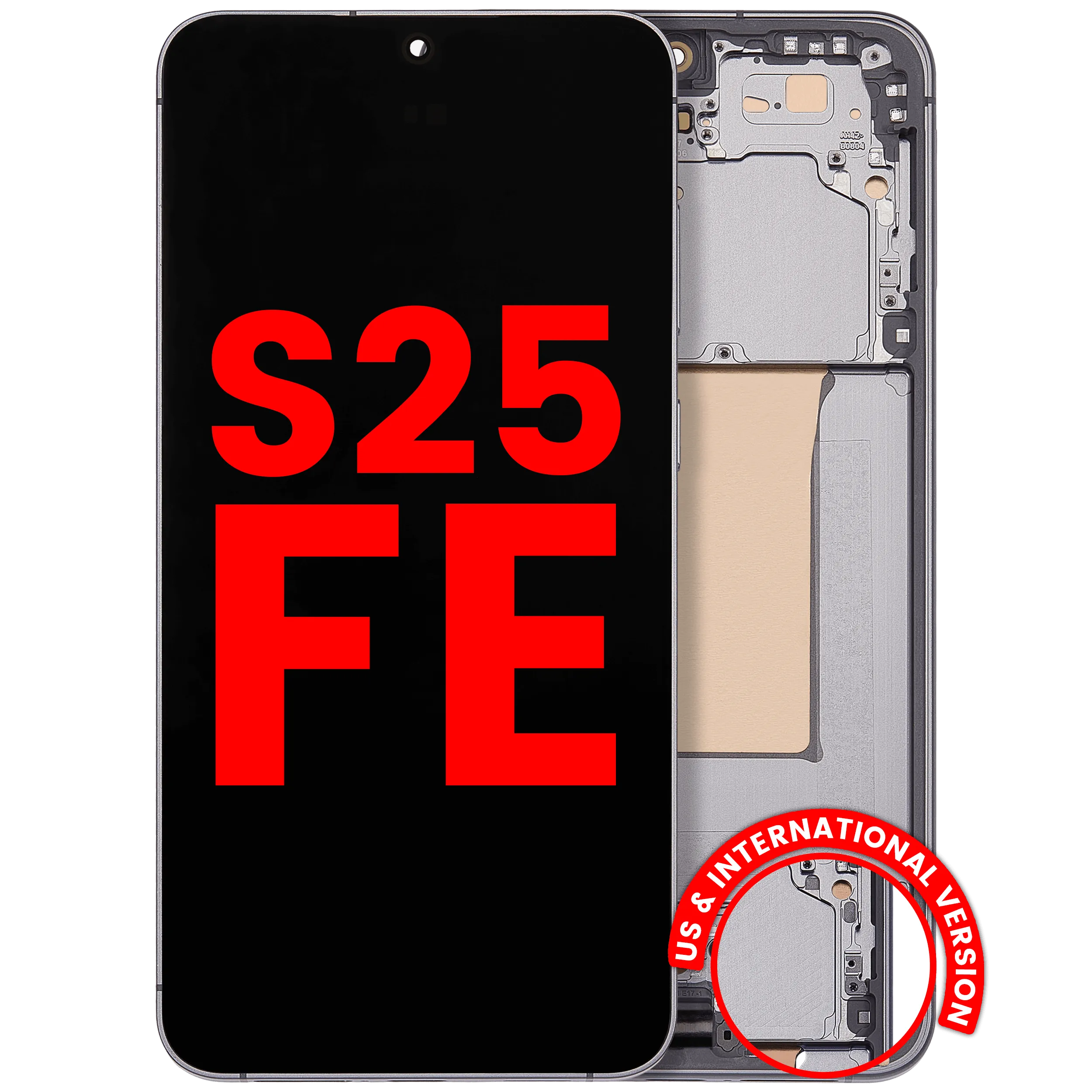 OLED Assembly With Frame For Samsung Galaxy S25 FE 5G (US & International Version) (Aftermarket Plus) (Jetblack)