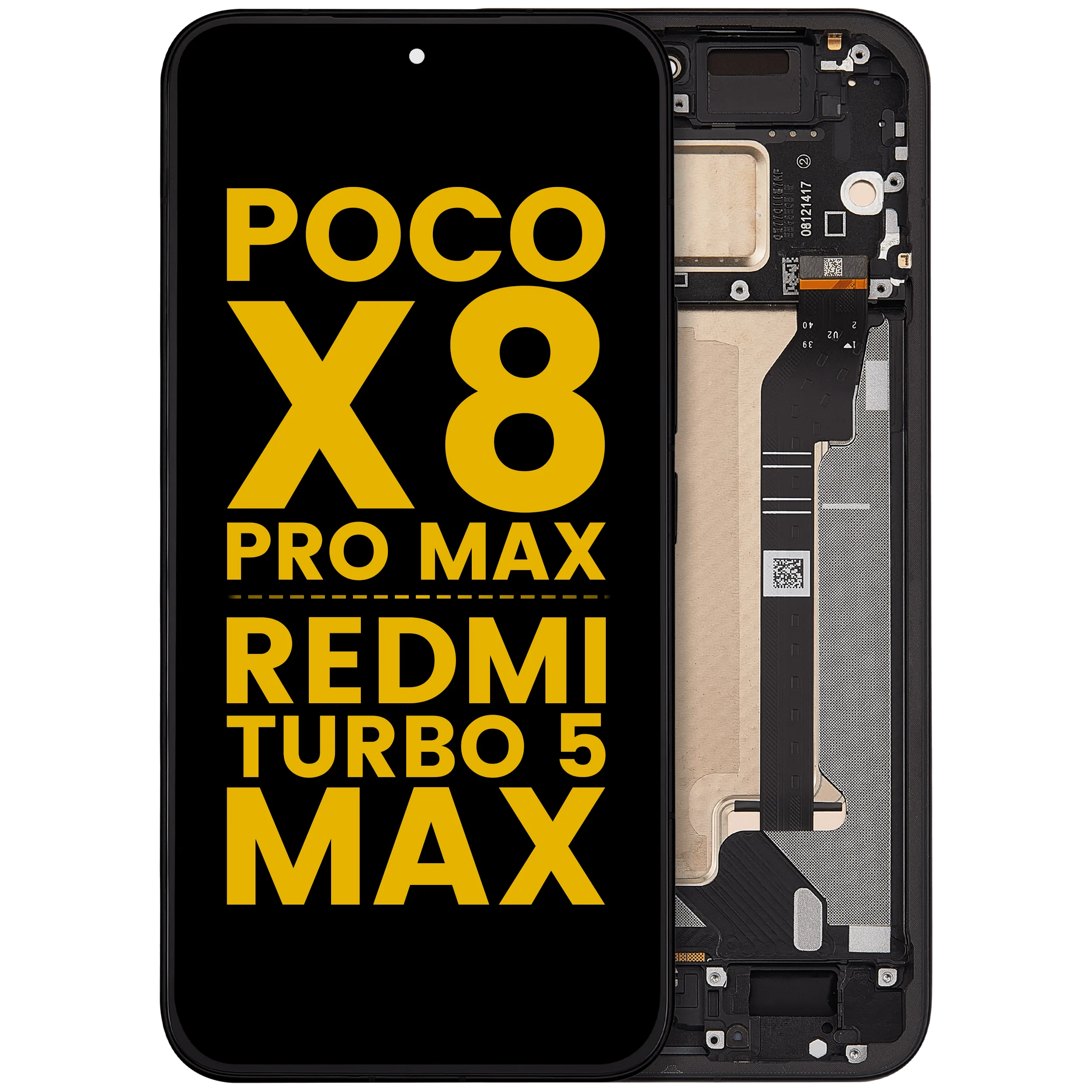 OLED Assembly With Frame For Xiaomi Poco X8 Pro Max / Redmi Turbo 5 Max (Refurbished) (Black)
