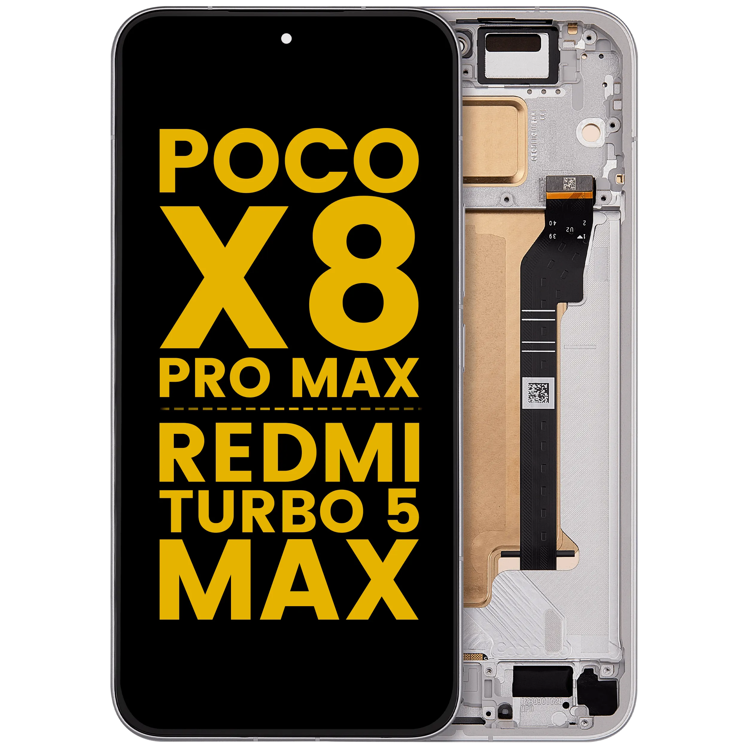 OLED Assembly With Frame For Xiaomi Poco X8 Pro Max / Redmi Turbo 5 Max (Refurbished) (White)