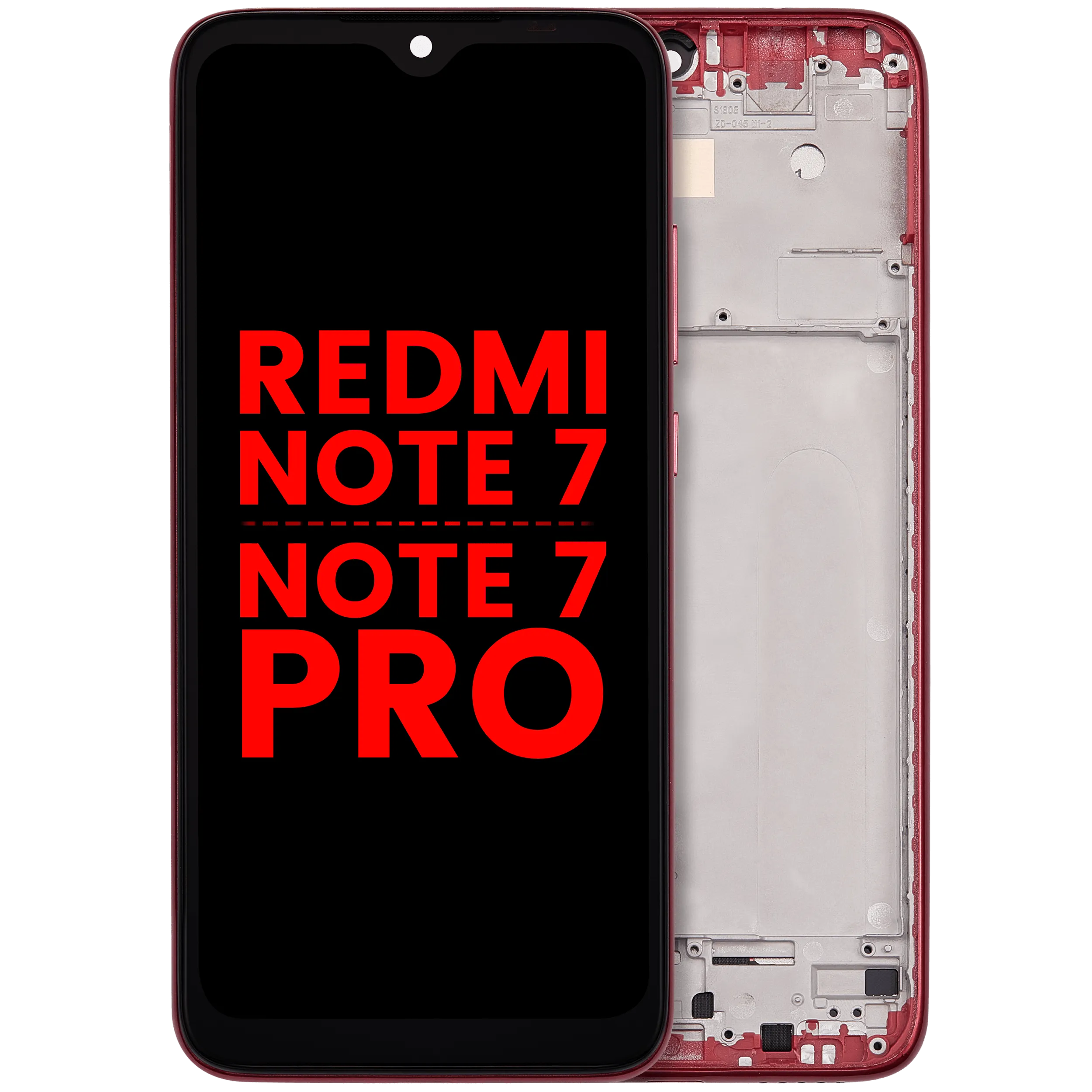 LCD Assembly With Frame For Xiaomi Redmi Note 7 / 7 Pro (Aftermarket Plus) (Nebula Red)