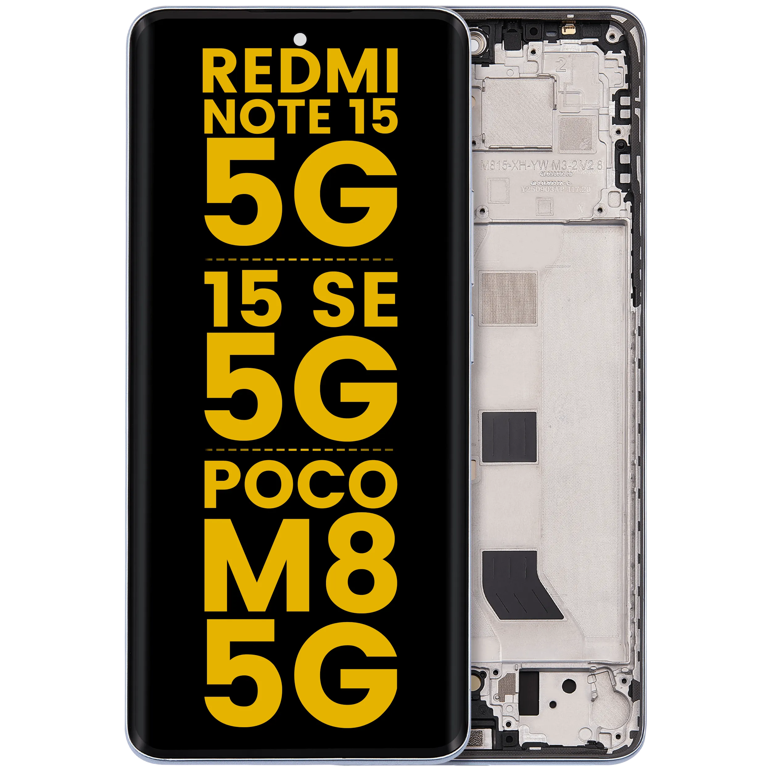 OLED Assembly With Frame For Xiaomi Redmi Note 15 5G / Redmi Note 15 SE 5G / POCO M8 5G (Refurbished) (Glacier Blue)