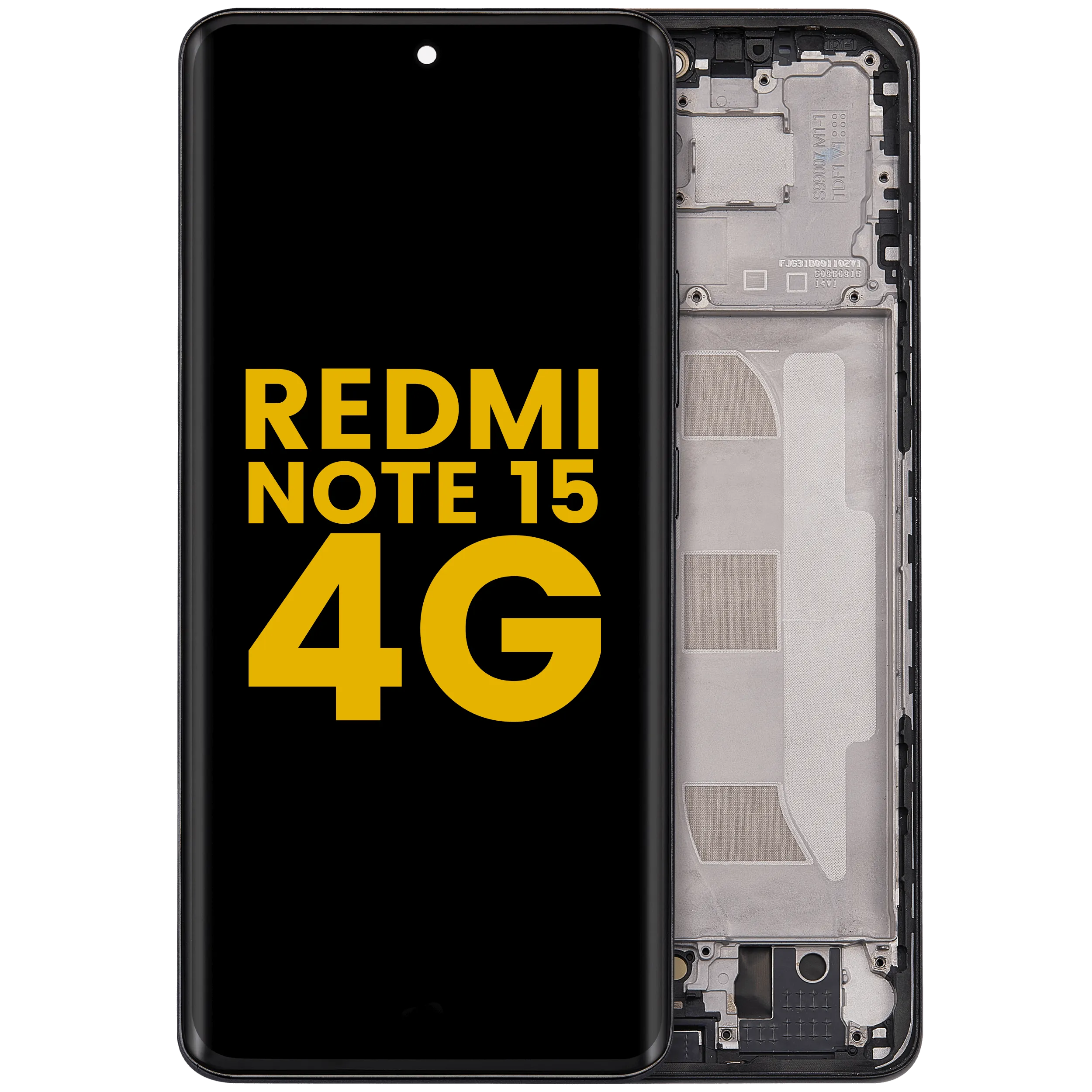 OLED Assembly With Frame For Xiaomi Redmi Note 15 4G (Refurbished) (Black)