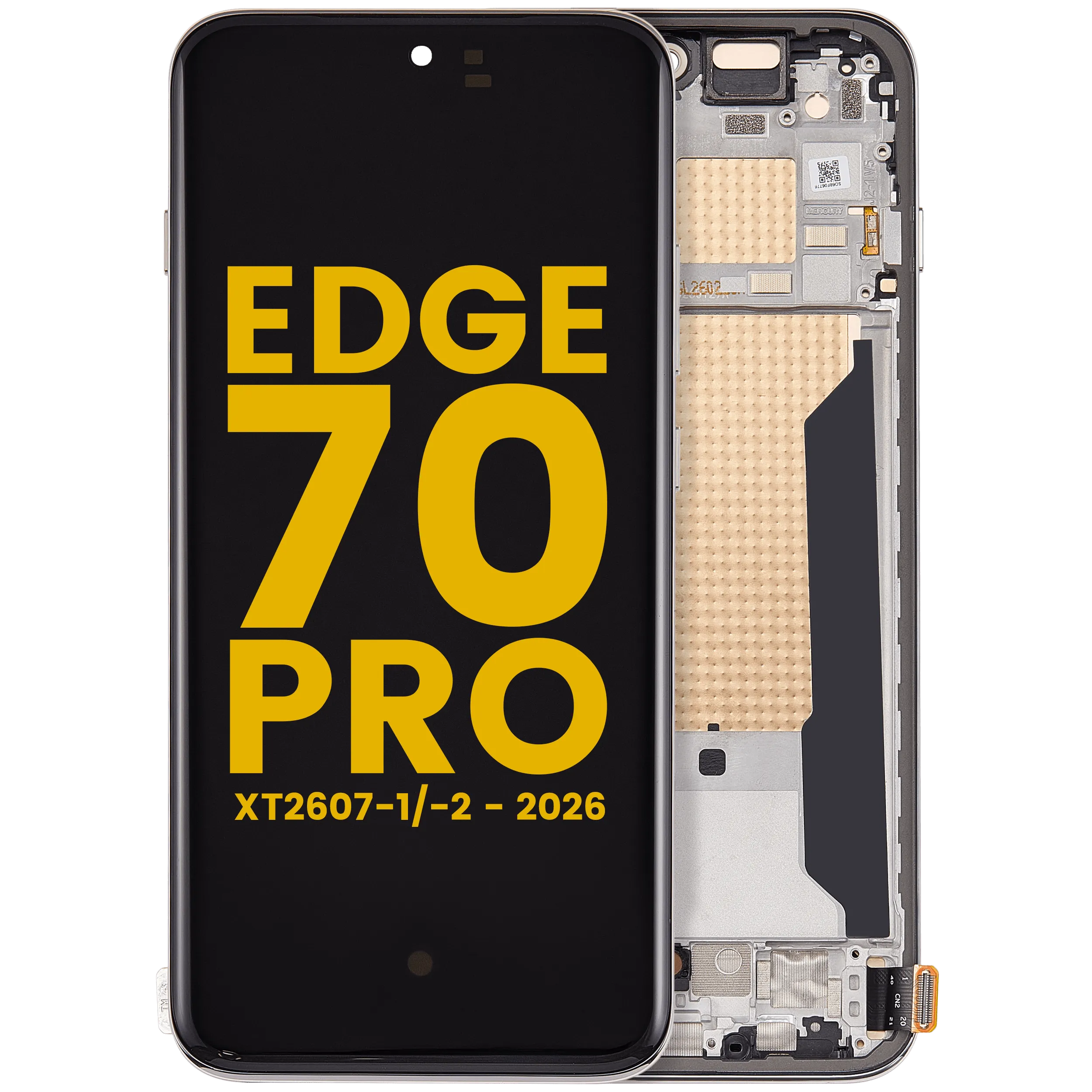 OLED Assembly With Frame For Motorola Edge 70 Pro (XT2607-1/-2 / 2026) (Refurbished) (Lily White)