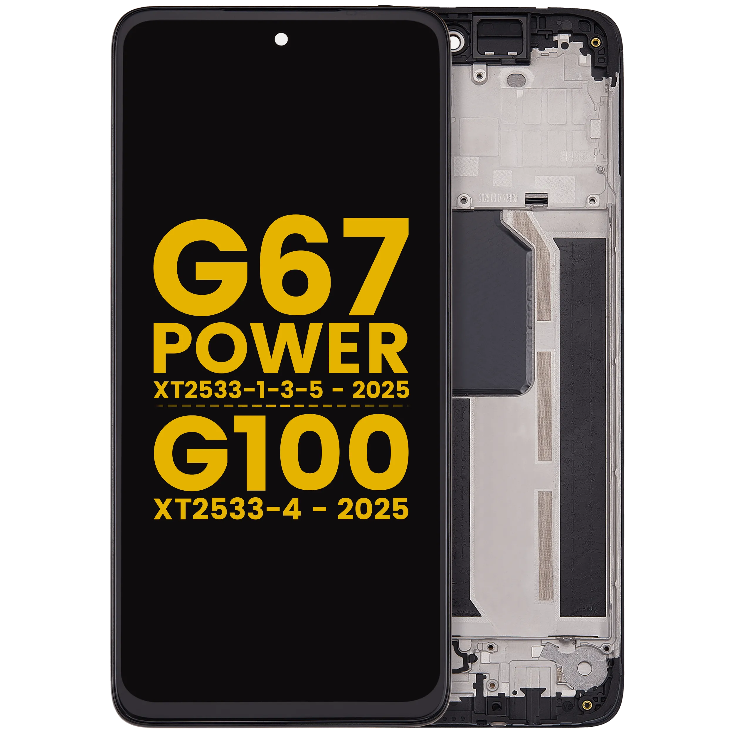 LCD Assembly With Frame For Motorola Moto G67 Power (XT2533-1-3-5 / 2025) / G100 (XT2533-4 / 2025) (Refurbished) (All Colors)