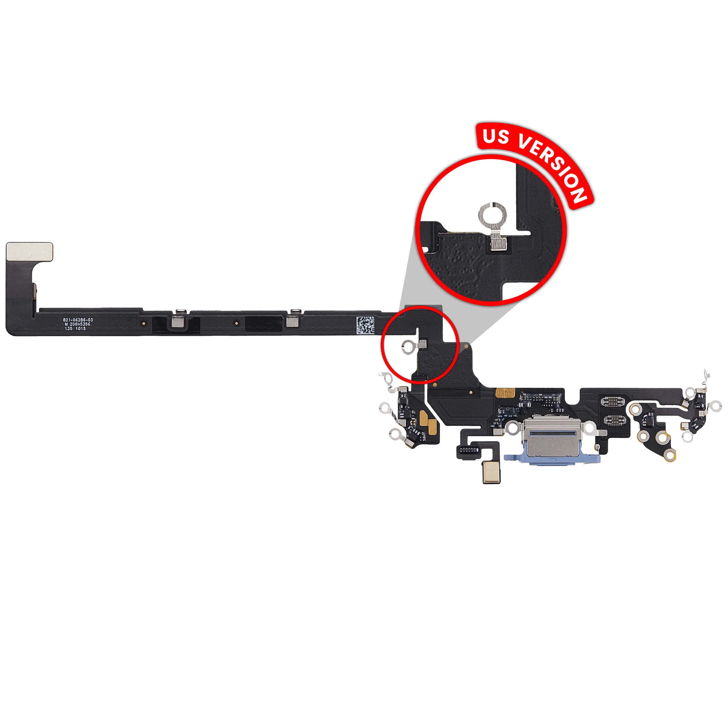 Charging Port Flex Cable For iPhone 18 Pro (US Version) (Premium) (Blue)