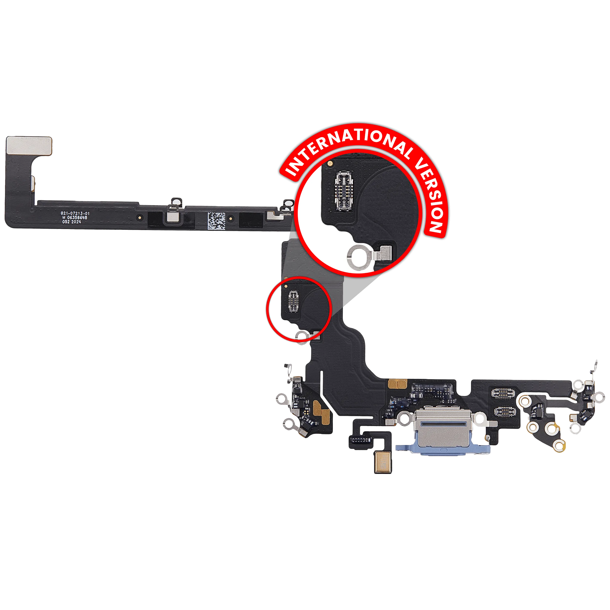 Charging Port Flex Cable For iPhone 18 Pro (International Version) (Premium) (Blue)