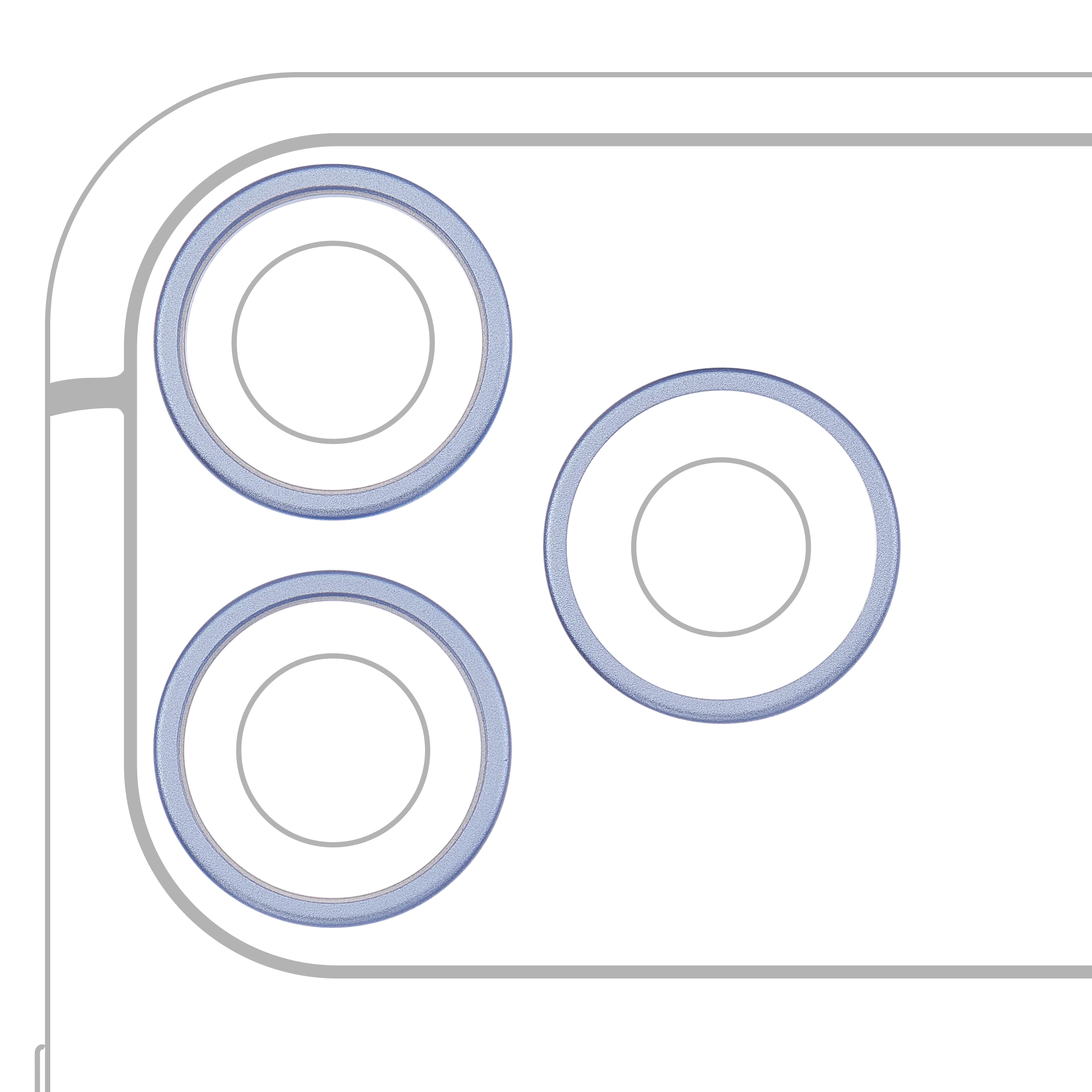 Back Camera Bezel Ring Only For iPhone 18 Pro / 18 Pro Max (Glacier) (3 Piece Set)