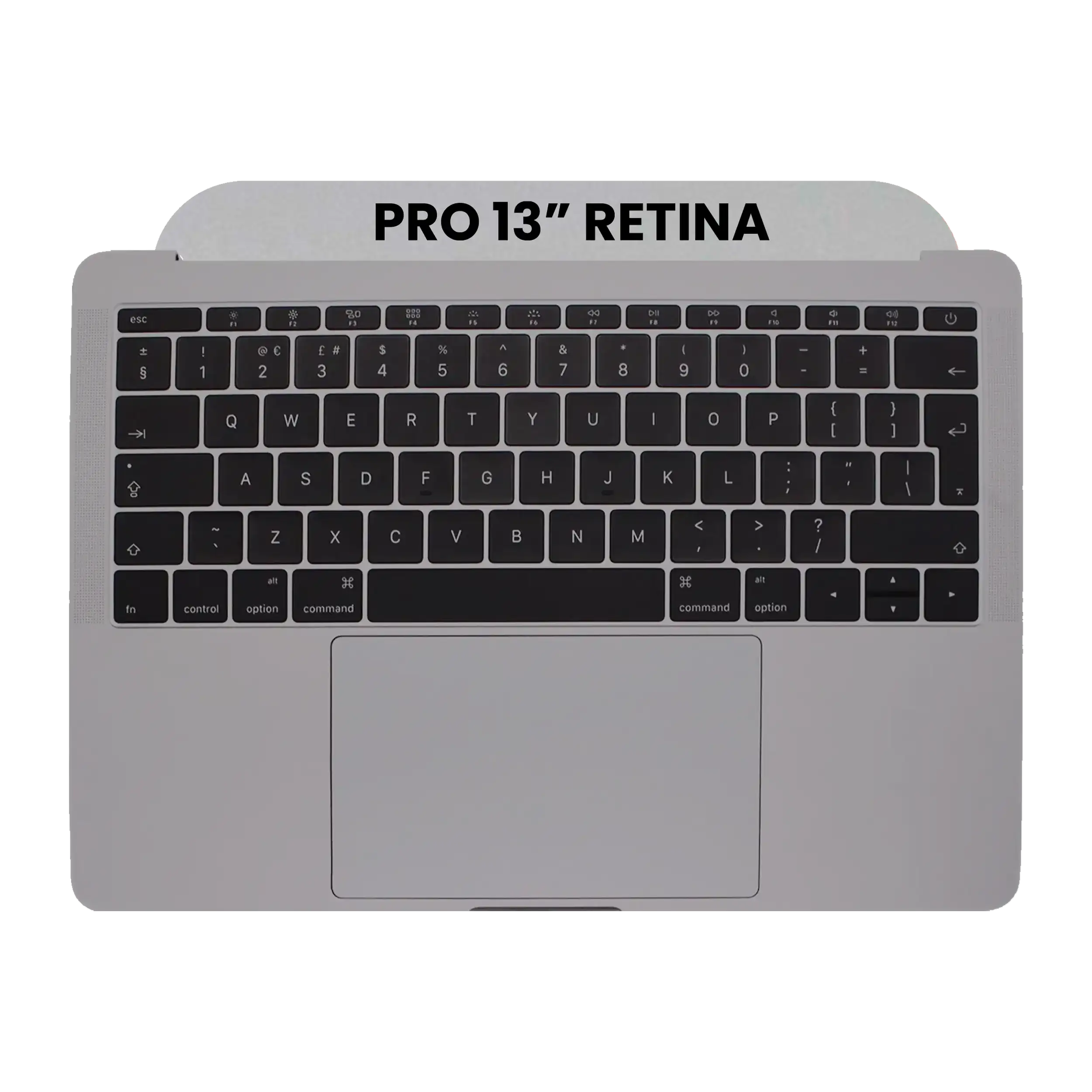 Top Case with Keyboard (ISO UK) and Trackpad For MacBook Pro 13" A1708 (2016) (Used OEM Pull: Grade A) (Space Gray)