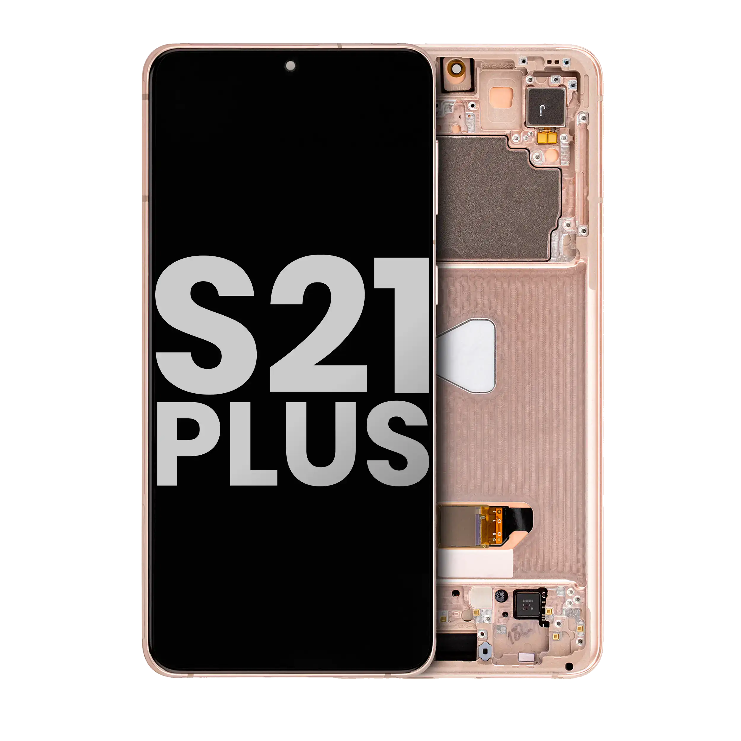 OLED Assembly With Frame For Samsung Galaxy S21 Plus 5G (Used OEM Pull: Grade B/C) (Phantom Violet / Pink / Gold)