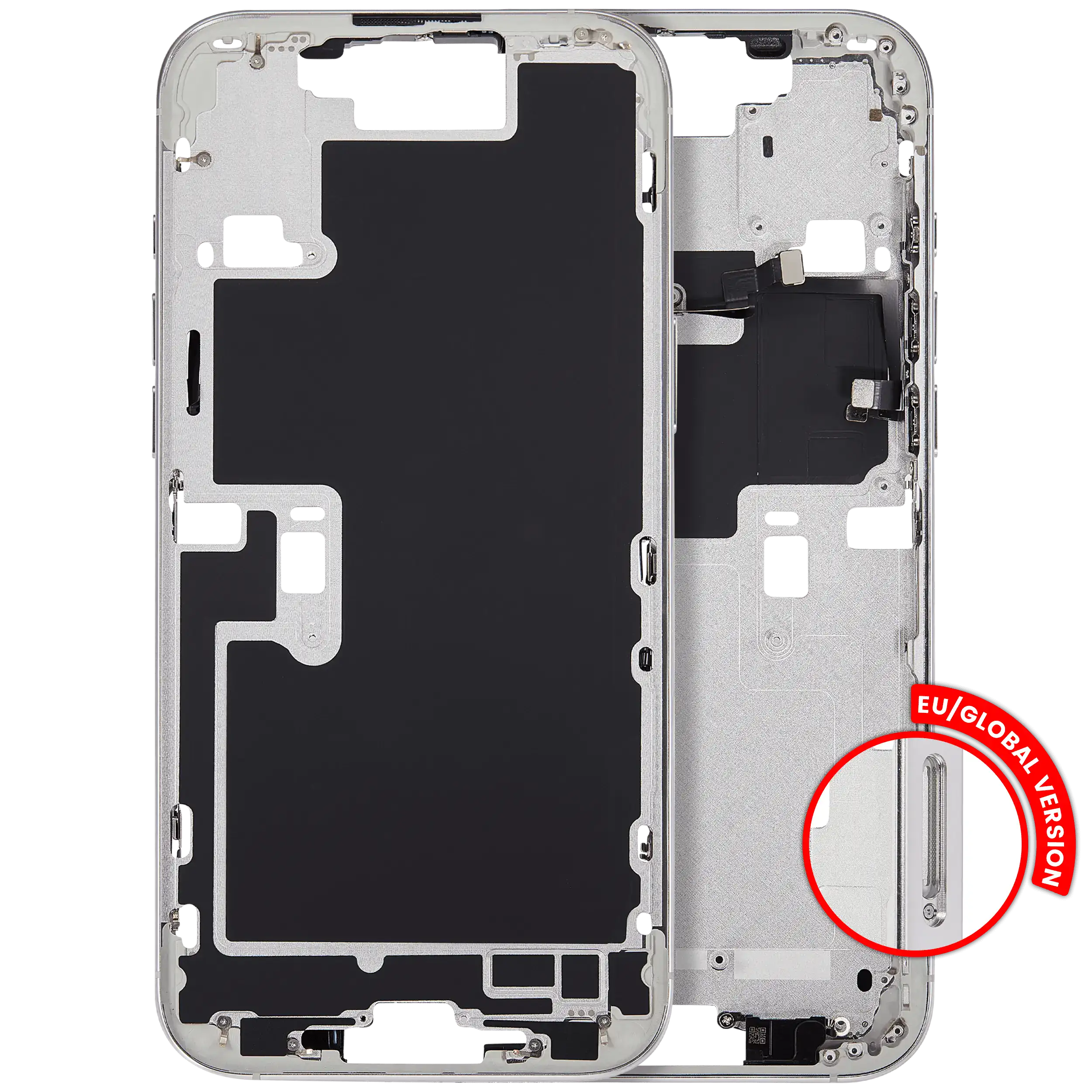 Mid-Frame Housing With Power And Volume Button For iPhone 16 Pro Max (EU / Global Version) (Aftermarket Plus) (White Titanium)
