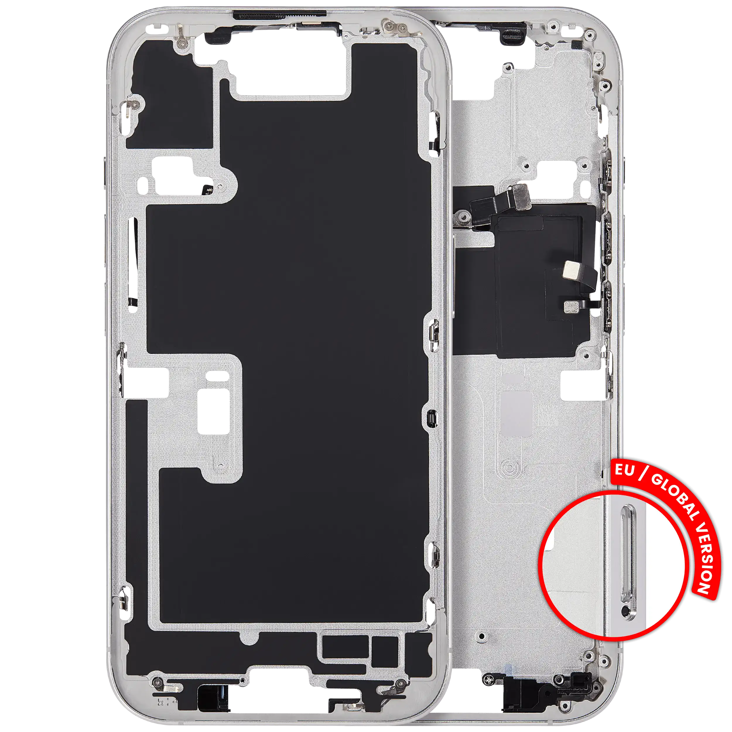 Mid-Frame Housing With Power And Volume Button For iPhone 16 Pro (EU / Global Version) (Aftermarket Plus) (White Titanium)