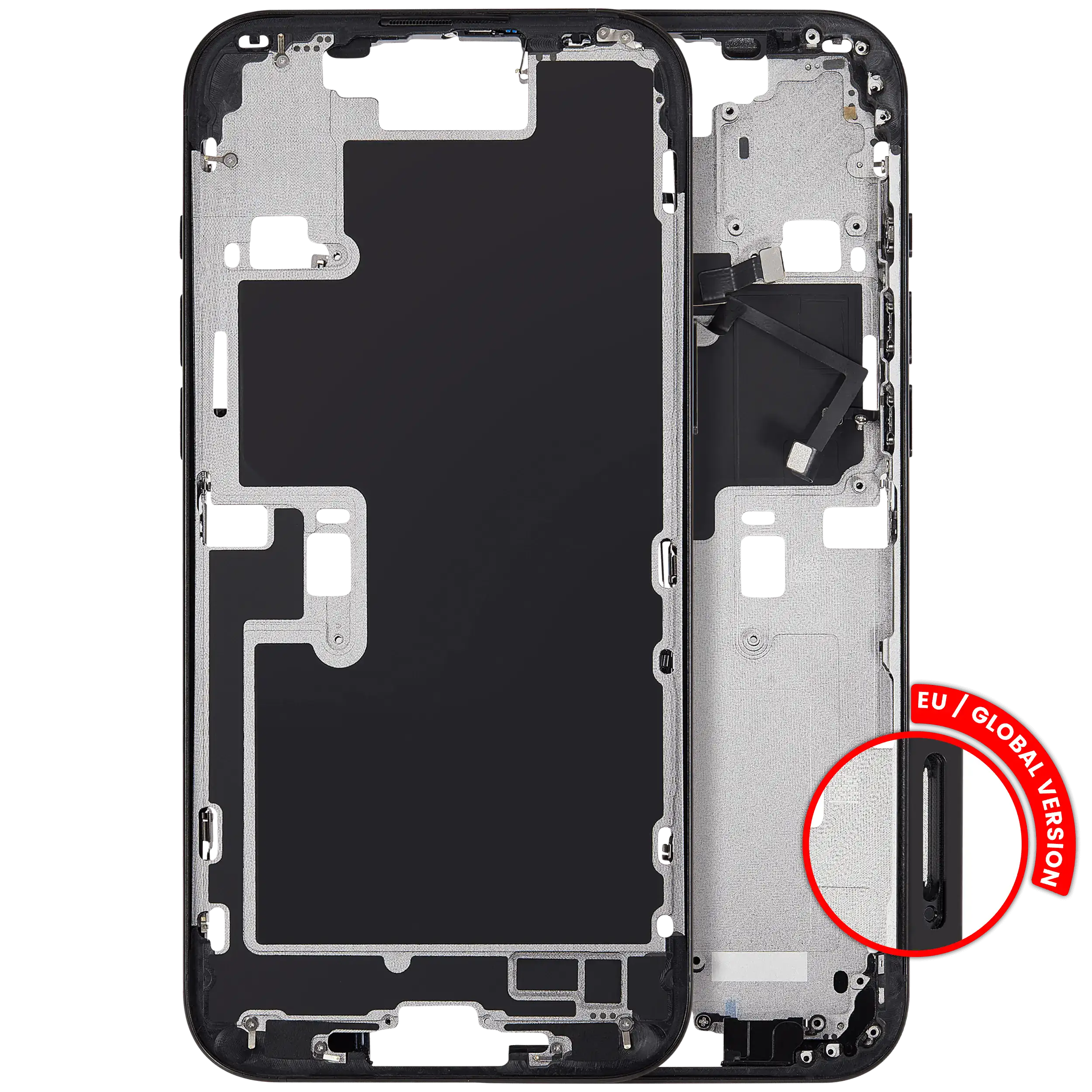 Mid-Frame Housing With Power And Volume Button For iPhone 16 Pro Max (EU / Global Version) (Aftermarket Plus) (Black Titanium)